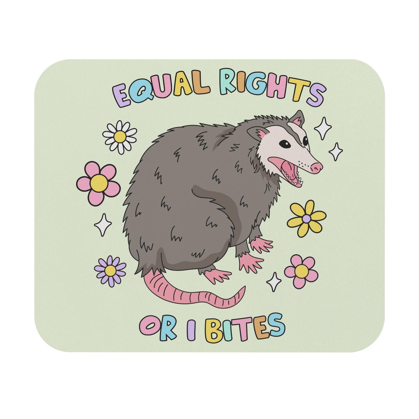 Equal Rights Possum Mouse Pad, Opossum Lover FDT Office Decor, Anti-Trump Gift
