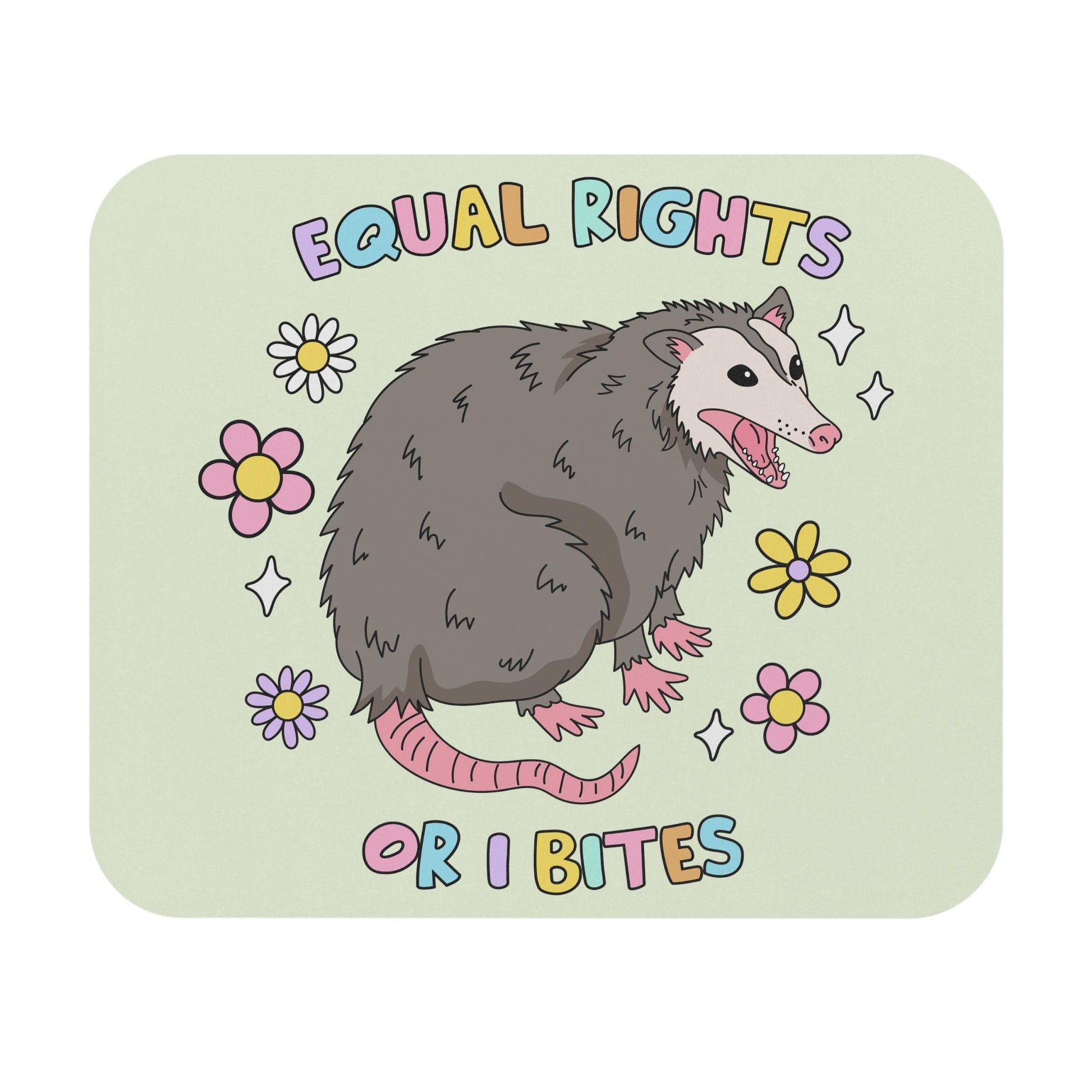 Equal Rights Possum Mouse Pad, Opossum Lover FDT Office Decor, Anti-Trump Gift