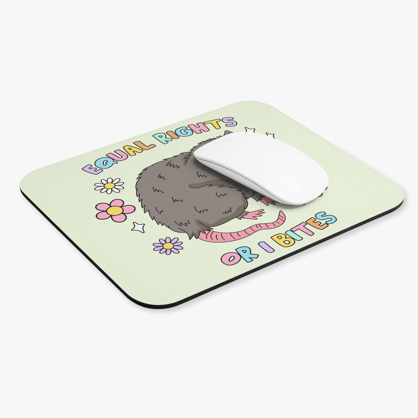 Equal Rights Possum Mouse Pad, Opossum Lover FDT Office Decor, Anti-Trump Gift