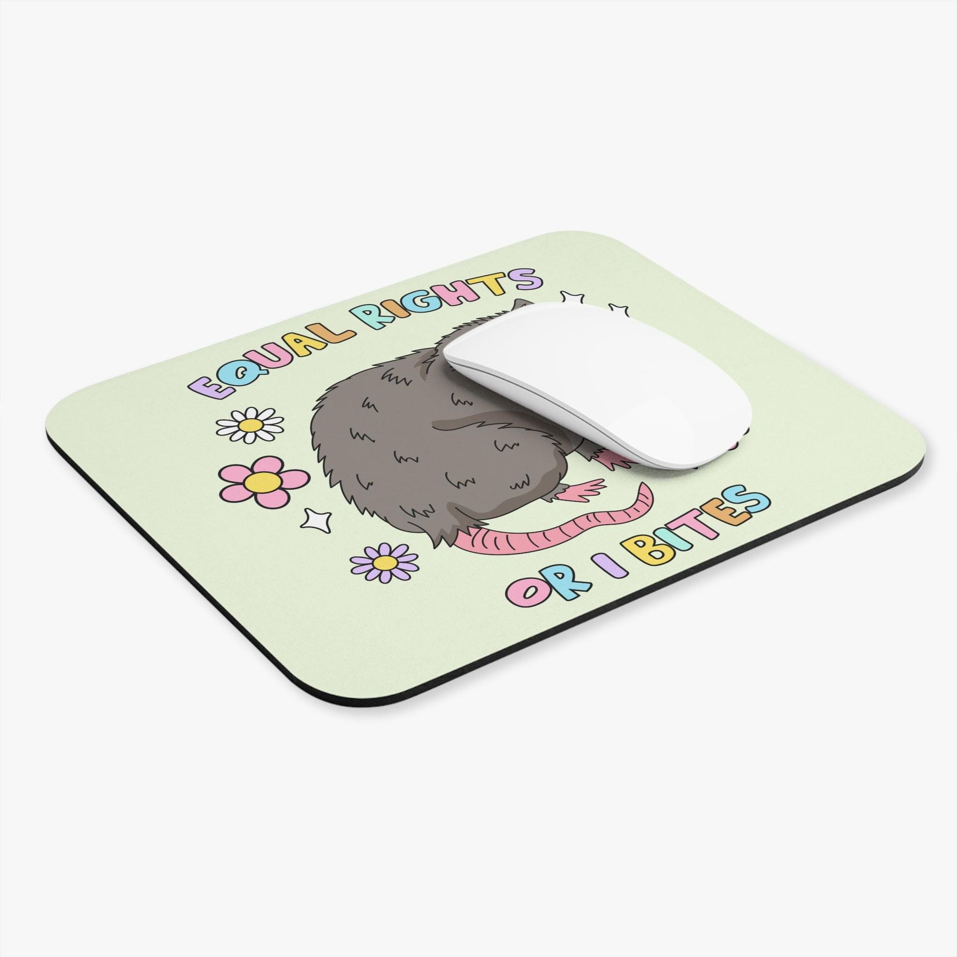 Equal Rights Possum Mouse Pad, Opossum Lover FDT Office Decor, Anti-Trump Gift