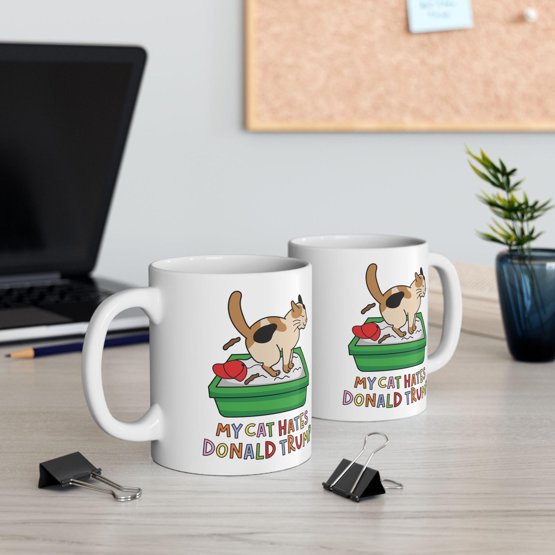 My Cat Hates Donald Trump Mug, Anti-Trump FDT Coffee Cup