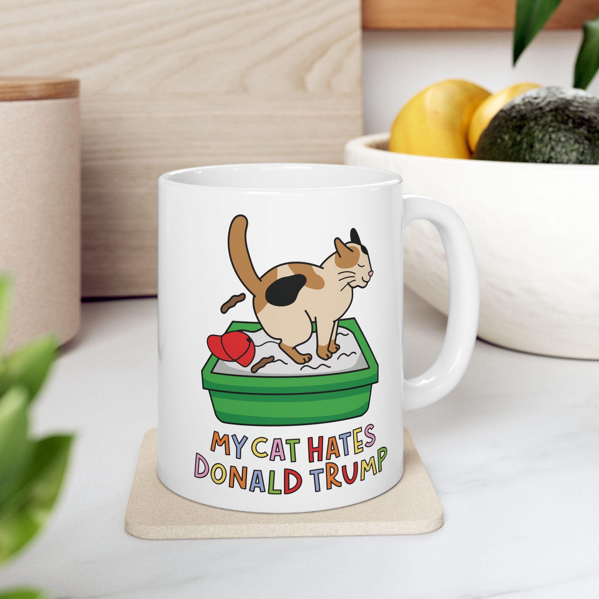 My Cat Hates Donald Trump Mug, Anti-Trump FDT Coffee Cup