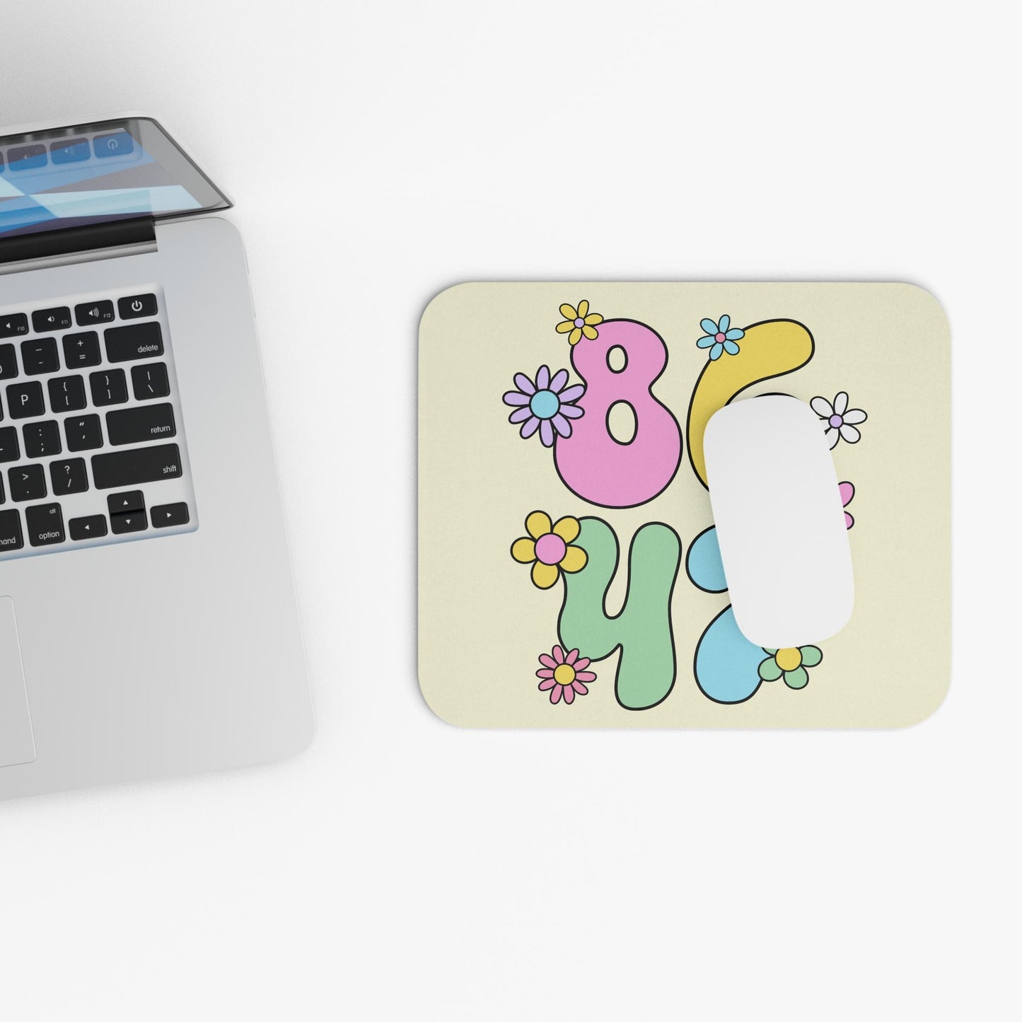 Retro 8647 Mouse Pad, Pastel Flowers Anti Trump FDT Gift For Her