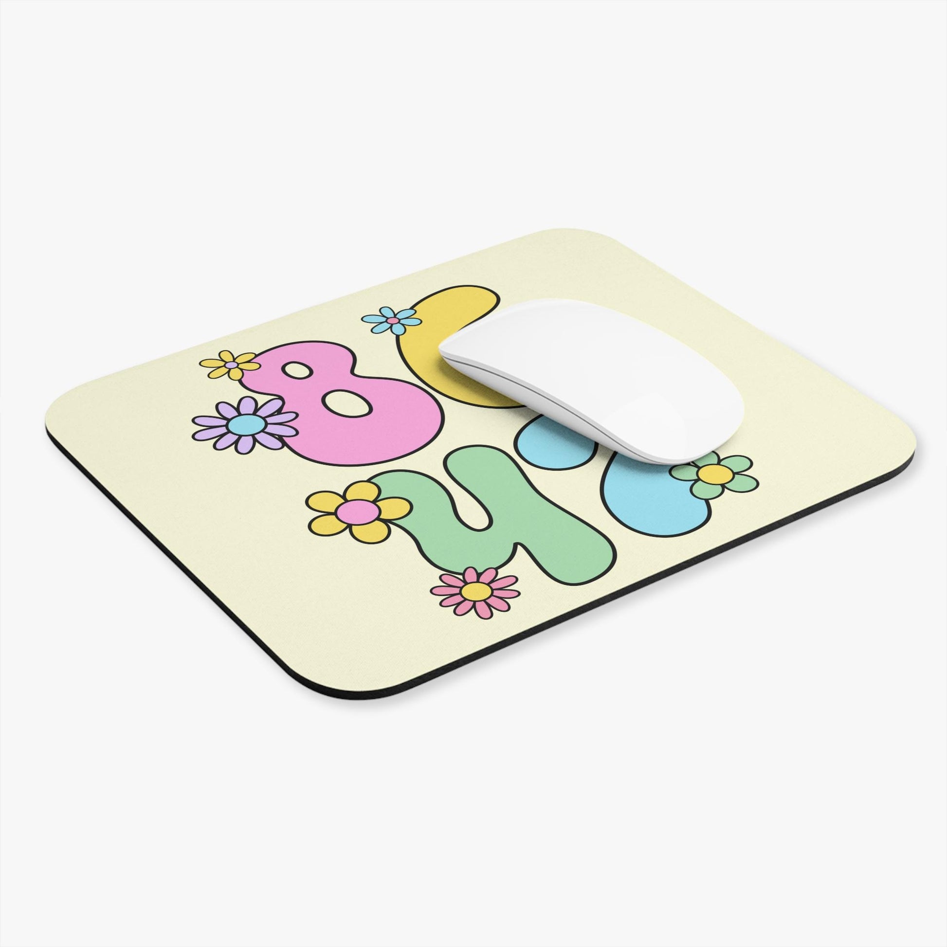 Retro 8647 Mouse Pad, Pastel Flowers Anti Trump FDT Gift For Her