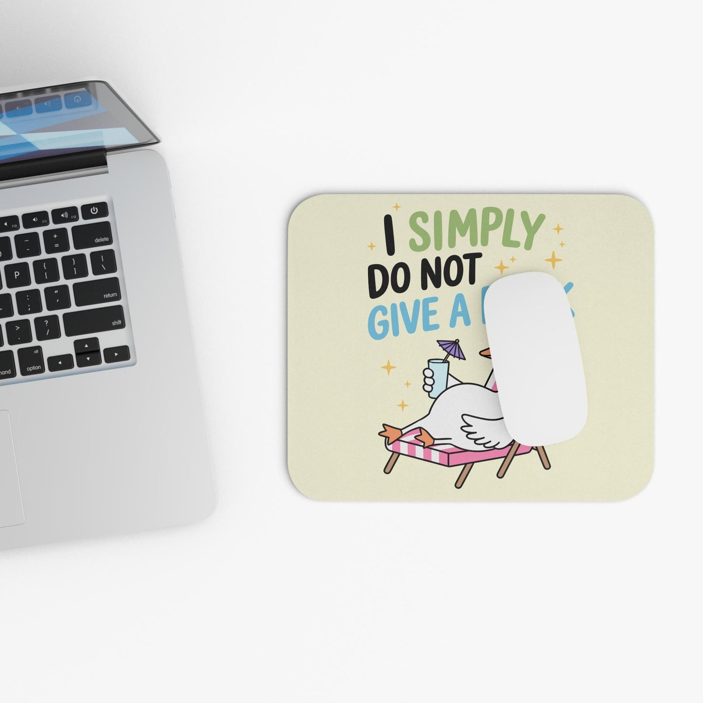 I Simply Do Not Give A F*ck Mouse Pad, Hilarious Snarky Silly Goose Office Humor