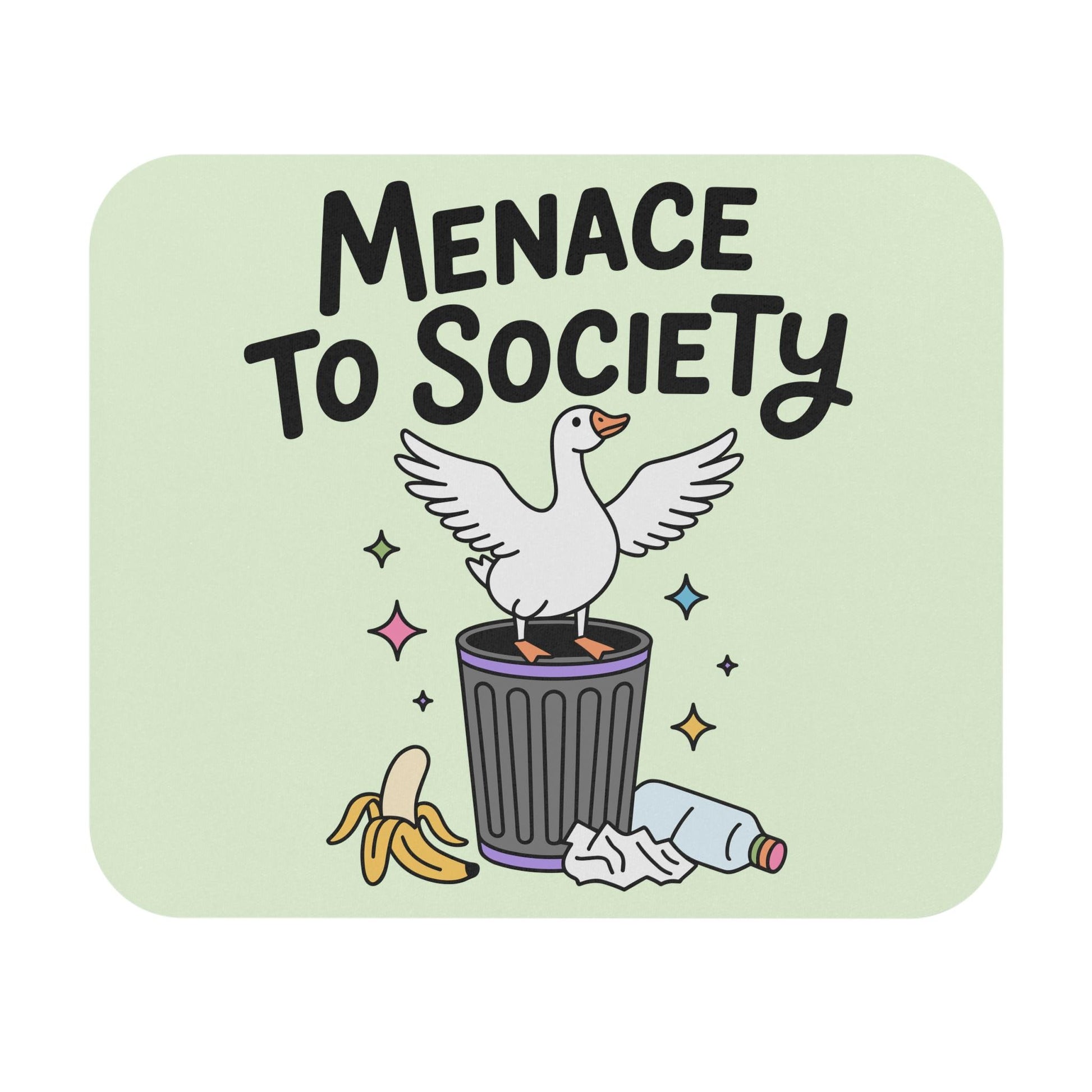 Menace to Society Goose Mouse Pad, Funny Goose Desk Accessory, Chaotic Animal Humor Gift, Silly Office Decor, Unhinged Friend Gift