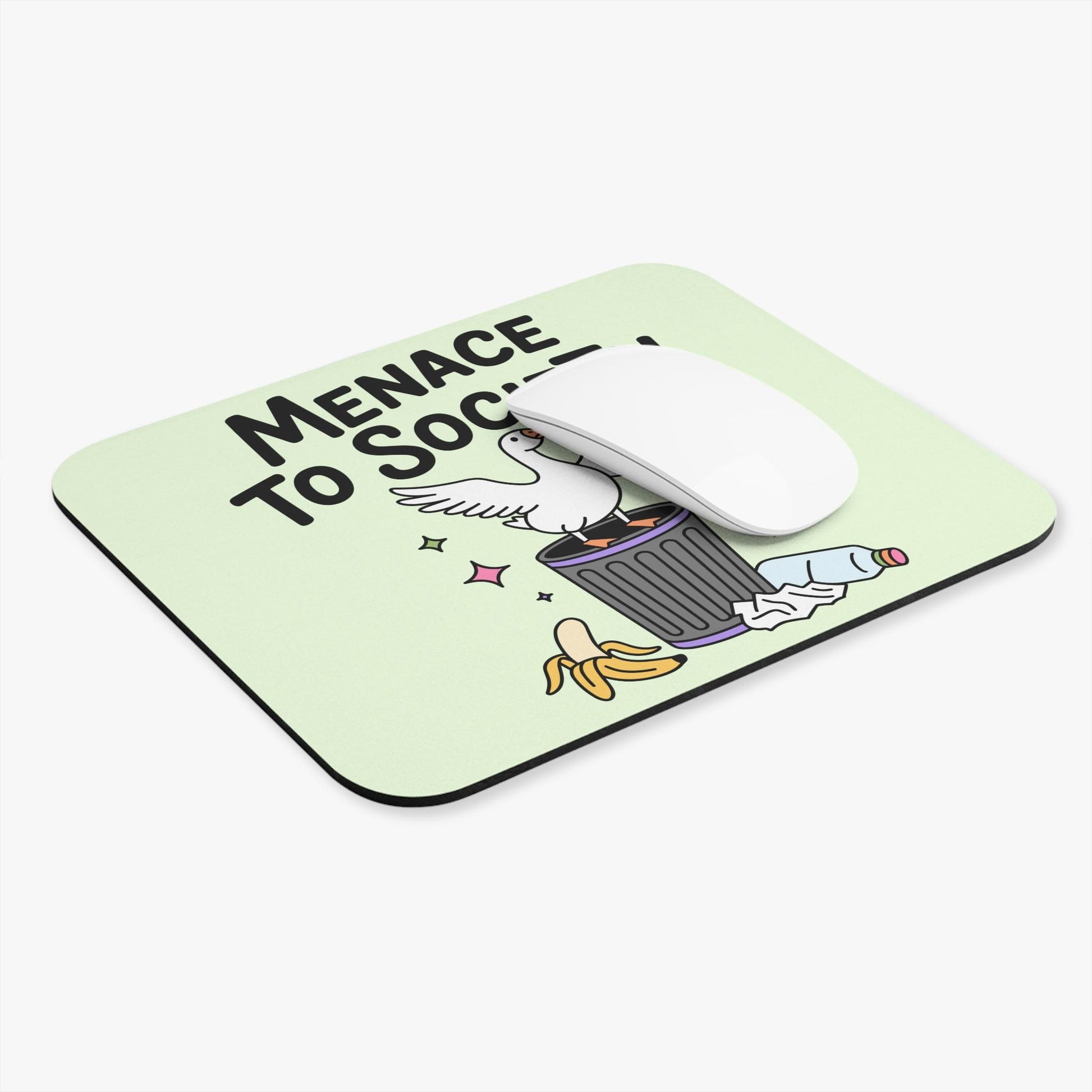 Menace to Society Goose Mouse Pad, Funny Goose Desk Accessory, Chaotic Animal Humor Gift, Silly Office Decor, Unhinged Friend Gift