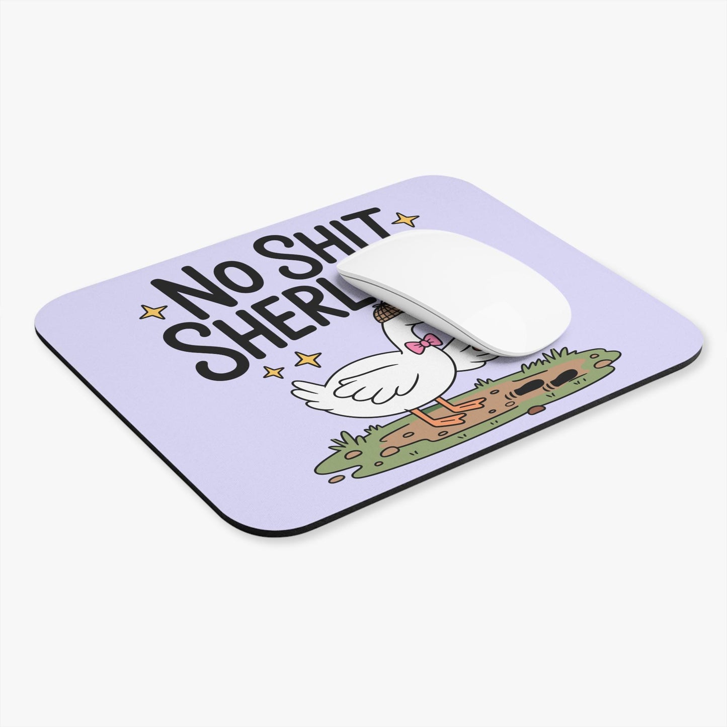 No Shit Sherlock Goose Mouse Pad, Funny Goose Desk Accessory, Sarcastic Office Humor Gift, Snarky Coworker Decor, Chaotic Animal Gift