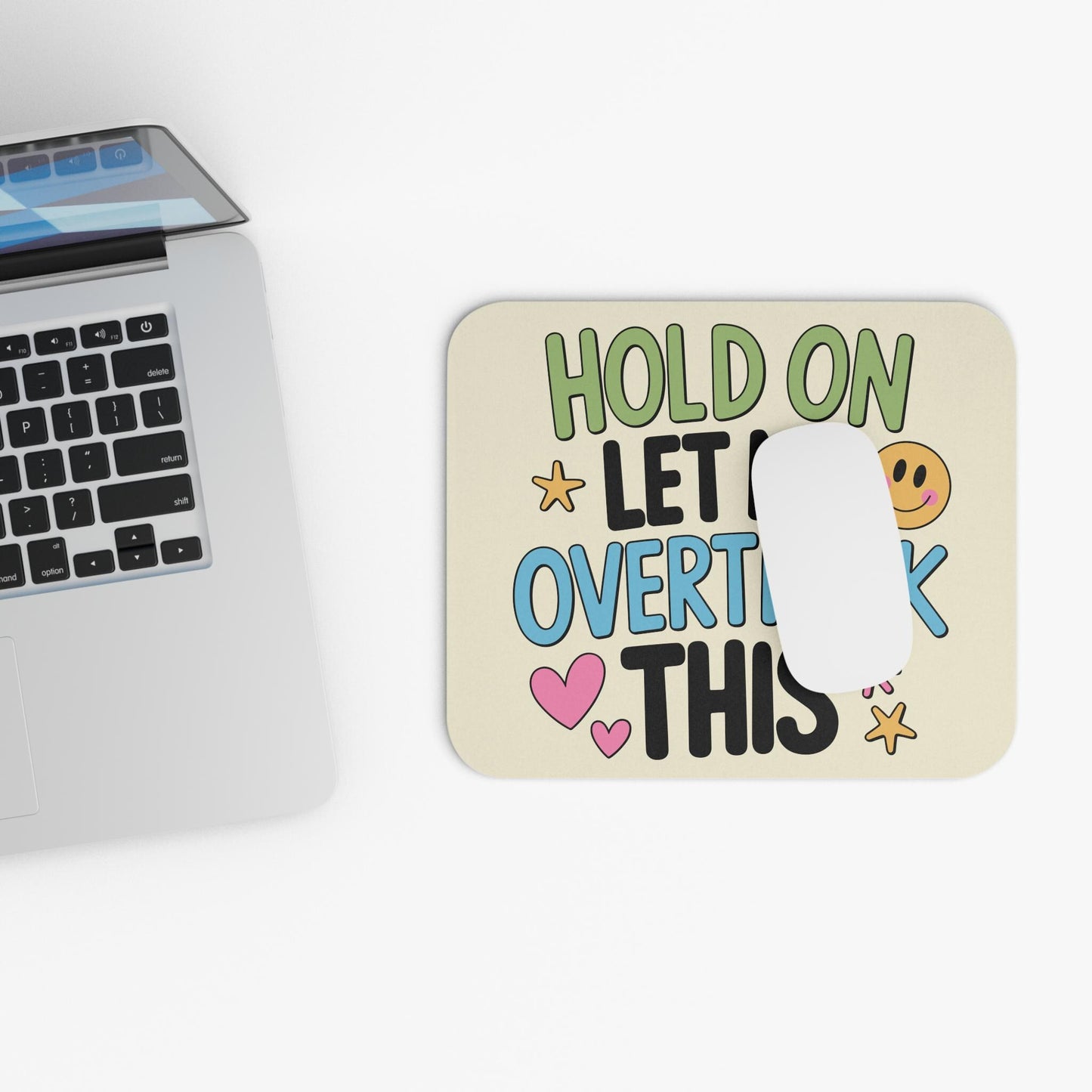 Hold On Let Me Overthink This Mouse Pad, Funny Anxiety Desk Accessory, Mental Health Humor Gift, Introvert Office Decor, Overthinker Gift