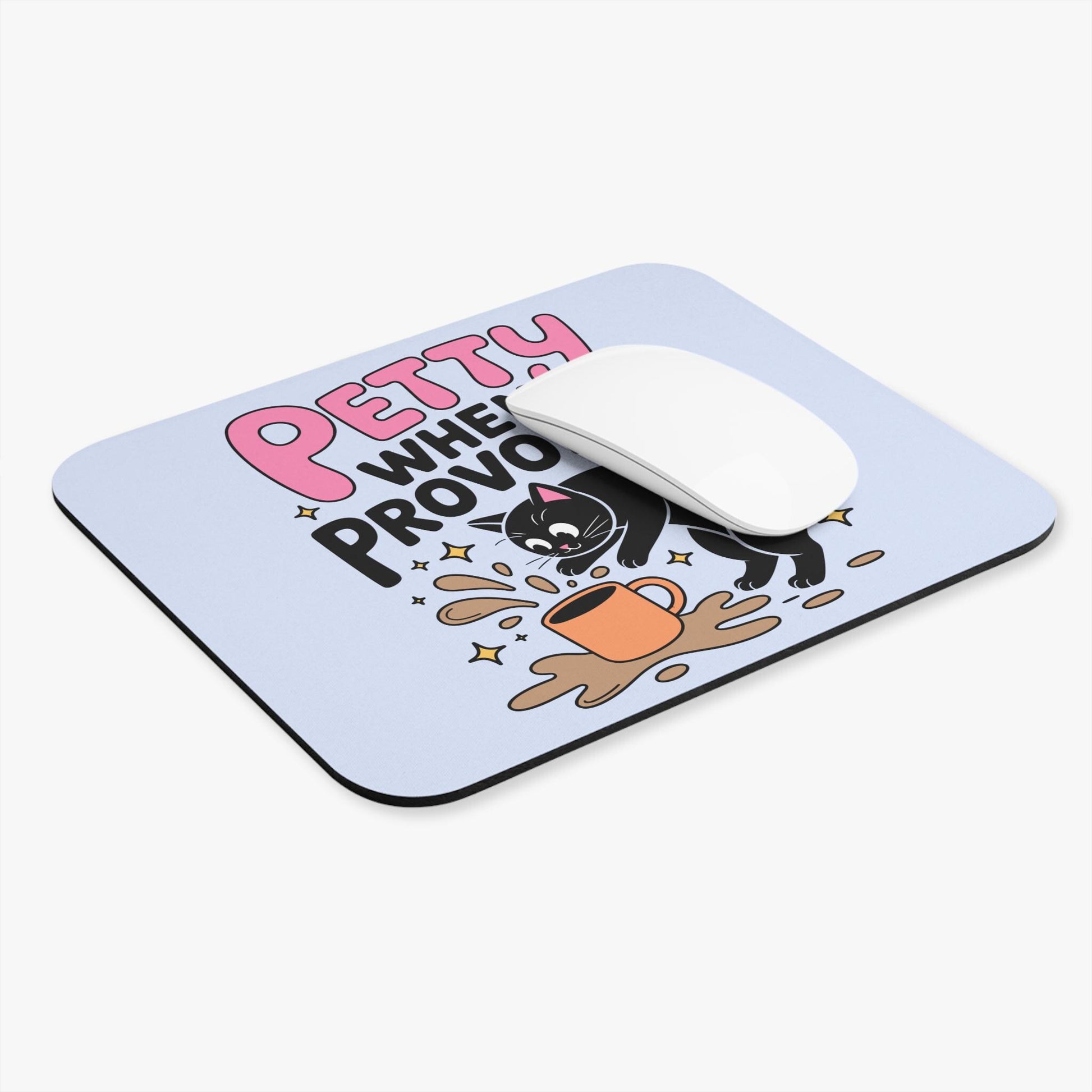 Petty When Provoked Mouse Pad, Funny Black Cat Desk Accessory, Sarcastic Office Humor Gift, Cat Lover Desk Decor, Snarky Coworker Gift