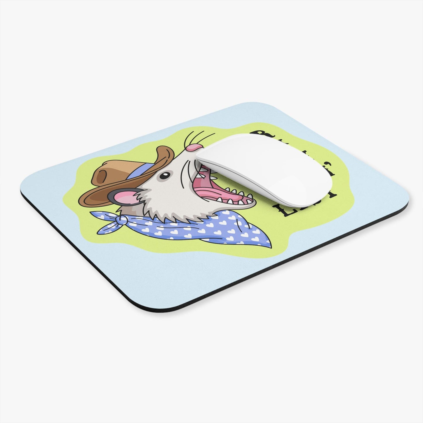 Yer High on My Bitin' List Mouse Pad, Funny Possum Desk Accessory, Southern Humor Gift, Country Humor Decor, Trash Animal Gift