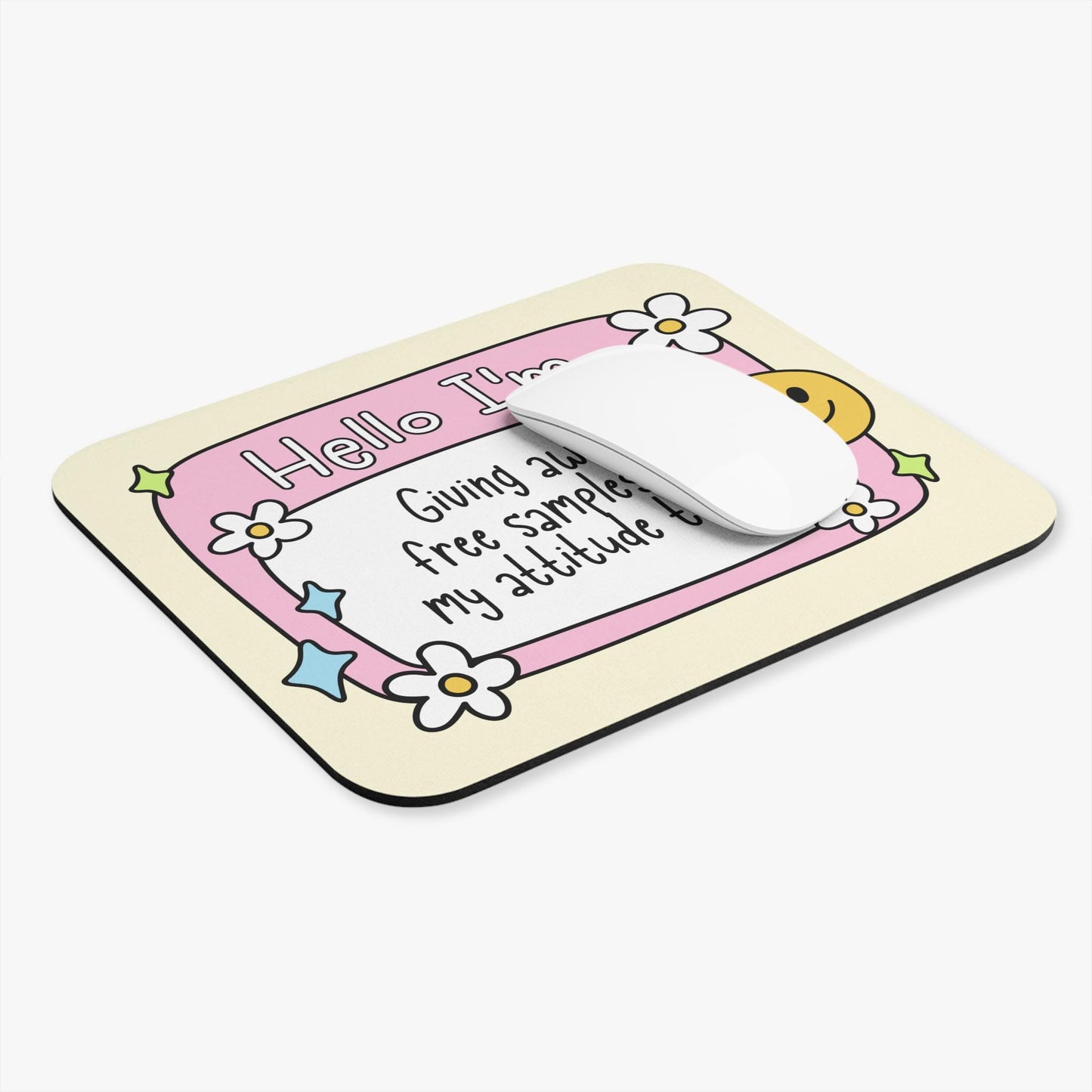 Giving Away Free Samples of My Attitude Today Mouse Pad, Funny Office Desk Accessory, Sarcastic Coworker Gift, Snarky Work Humor