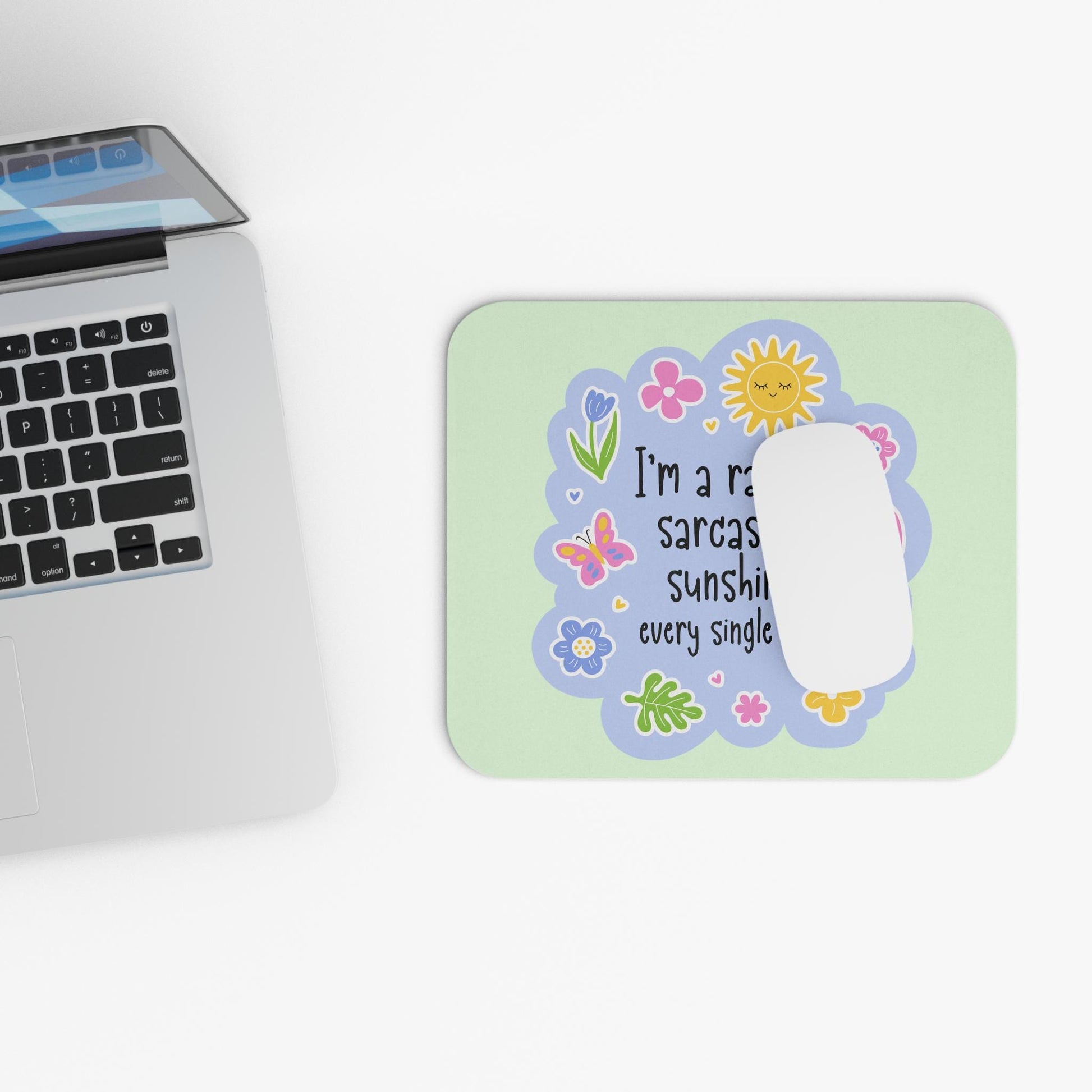 Ray of Sarcastic Sunshine Mouse Pad, Funny Positive Desk Accessory, Cute Sarcasm Gift, Office Humor Decor for Coworkers