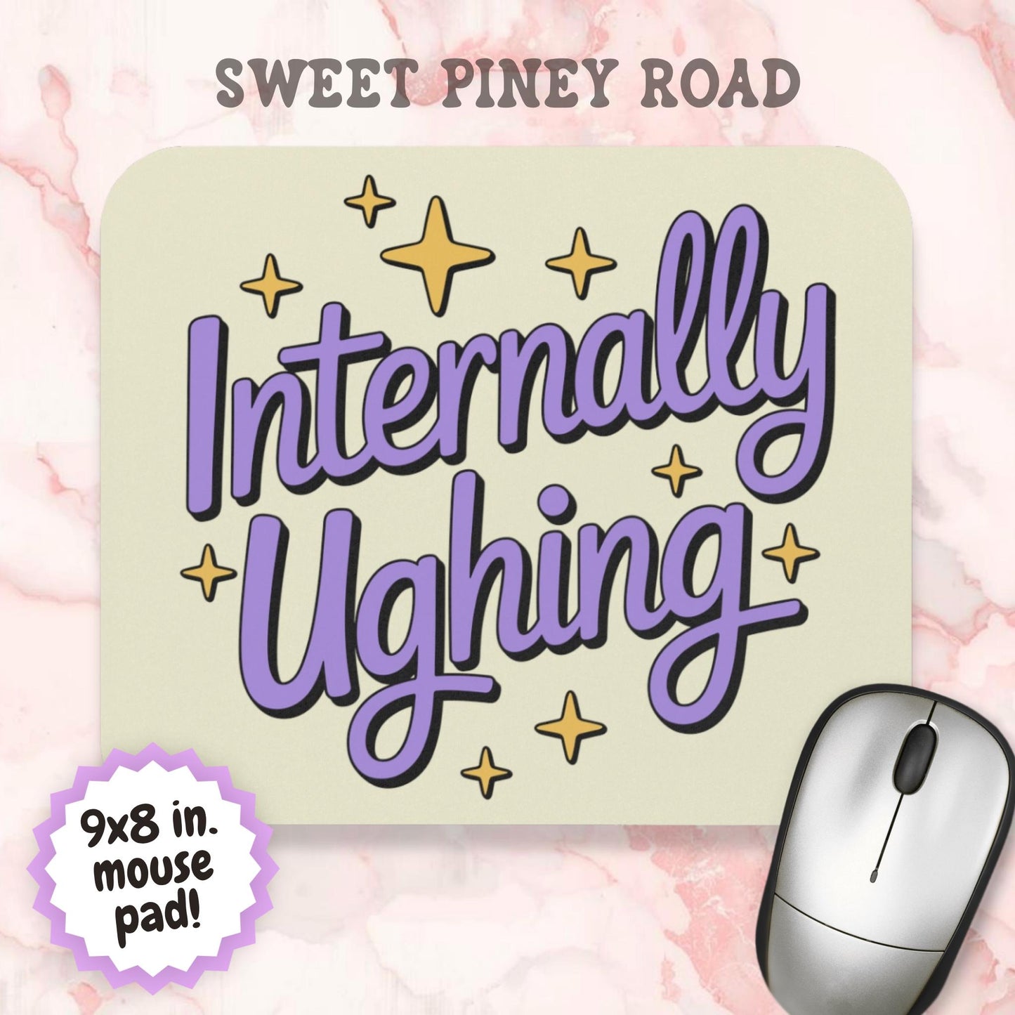 Internally Ughing Mouse Pad, Funny Office Desk Accessory, Introvert Work Humor Gift, Coworker Desk Decor, Sarcastic Employee Gift