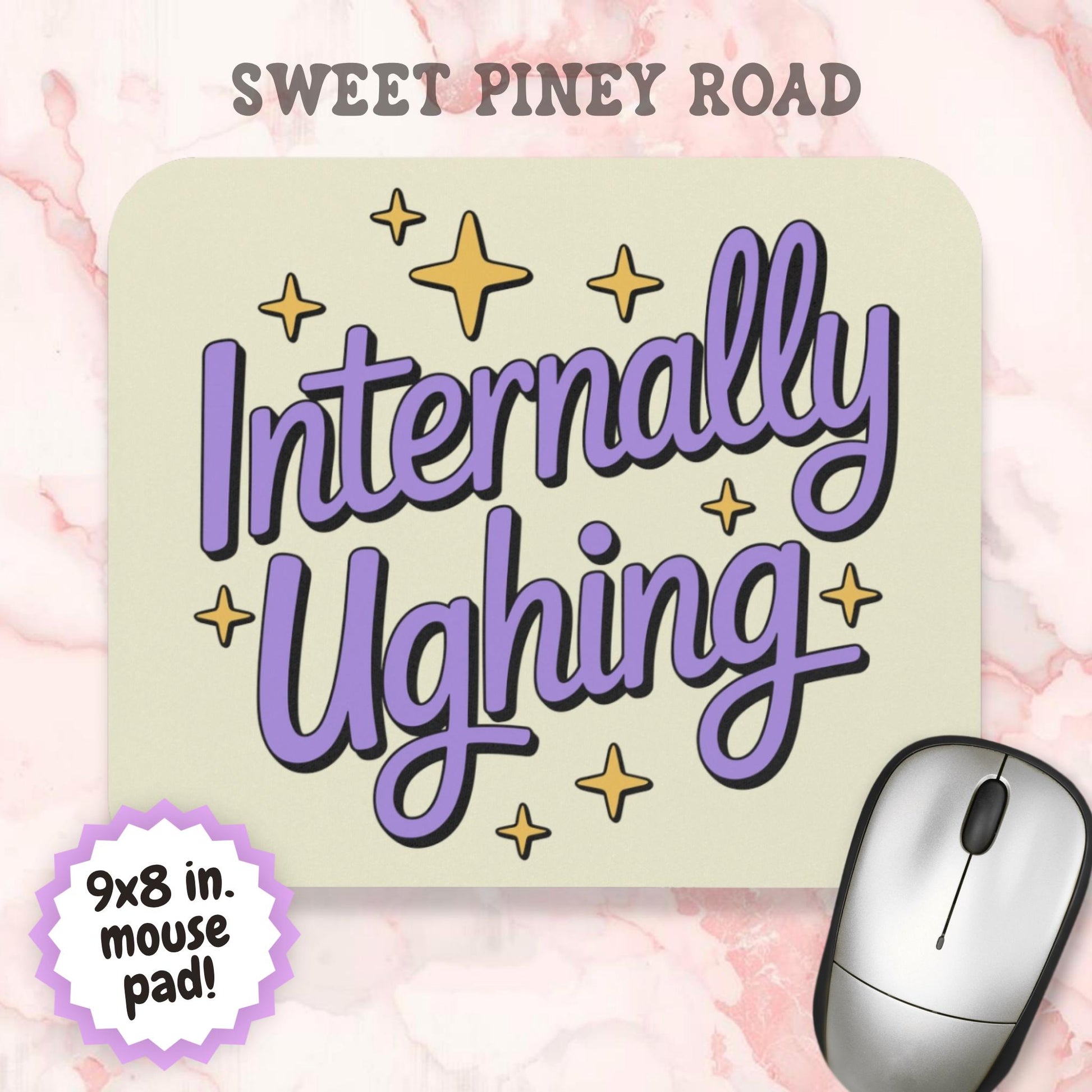 Internally Ughing Mouse Pad, Funny Office Desk Accessory, Introvert Work Humor Gift, Coworker Desk Decor, Sarcastic Employee Gift