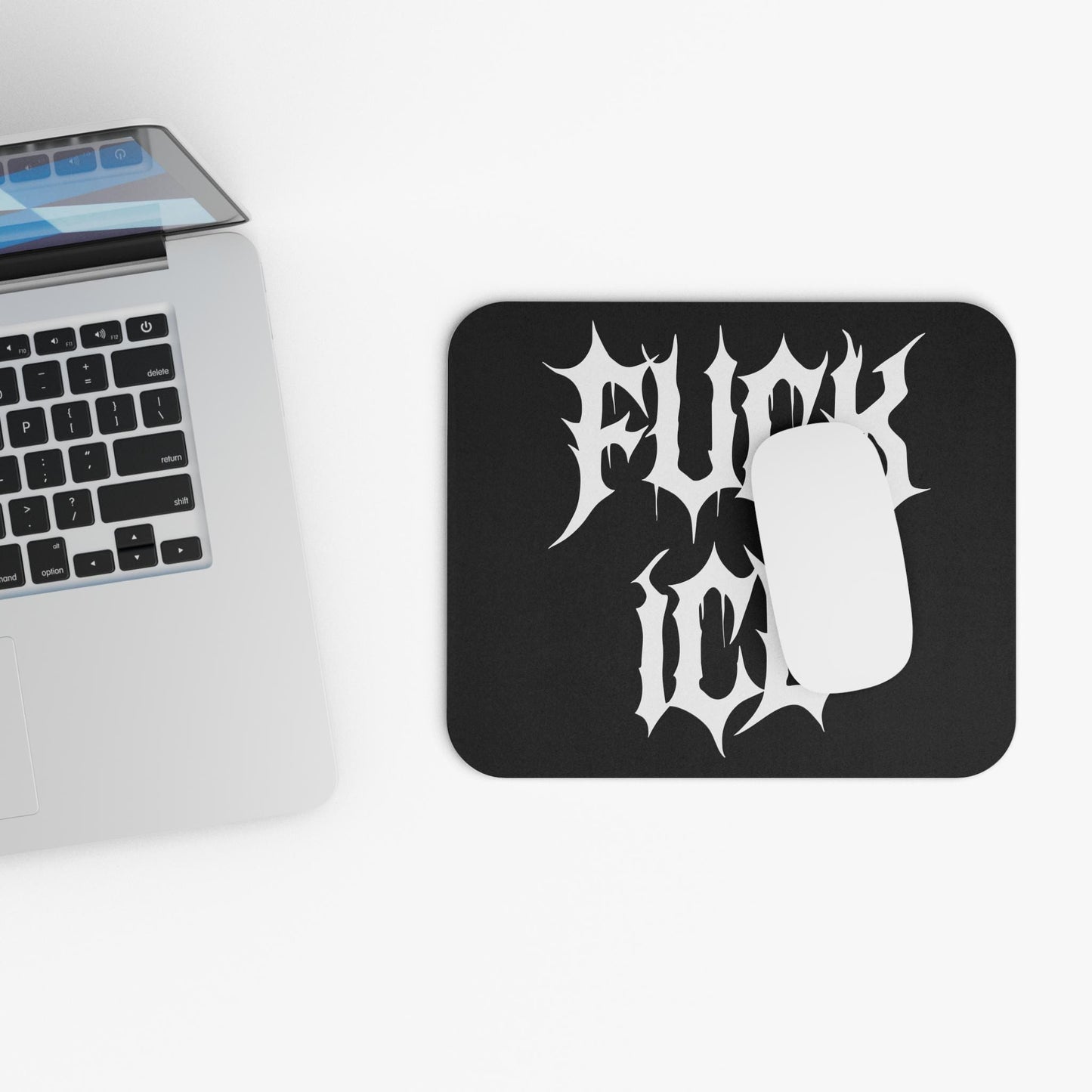 Black F*ck ICE Mouse Pad, FDT Desk Accessory, Progressive Political Gift, Protest Office Decor, Activist Metalcore Y2K Gothic Desk Mat