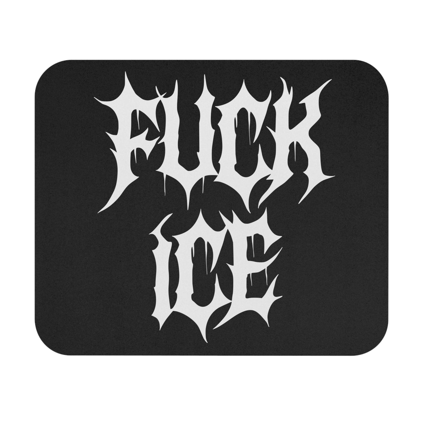 Black F*ck ICE Mouse Pad, FDT Desk Accessory, Progressive Political Gift, Protest Office Decor, Activist Metalcore Y2K Gothic Desk Mat