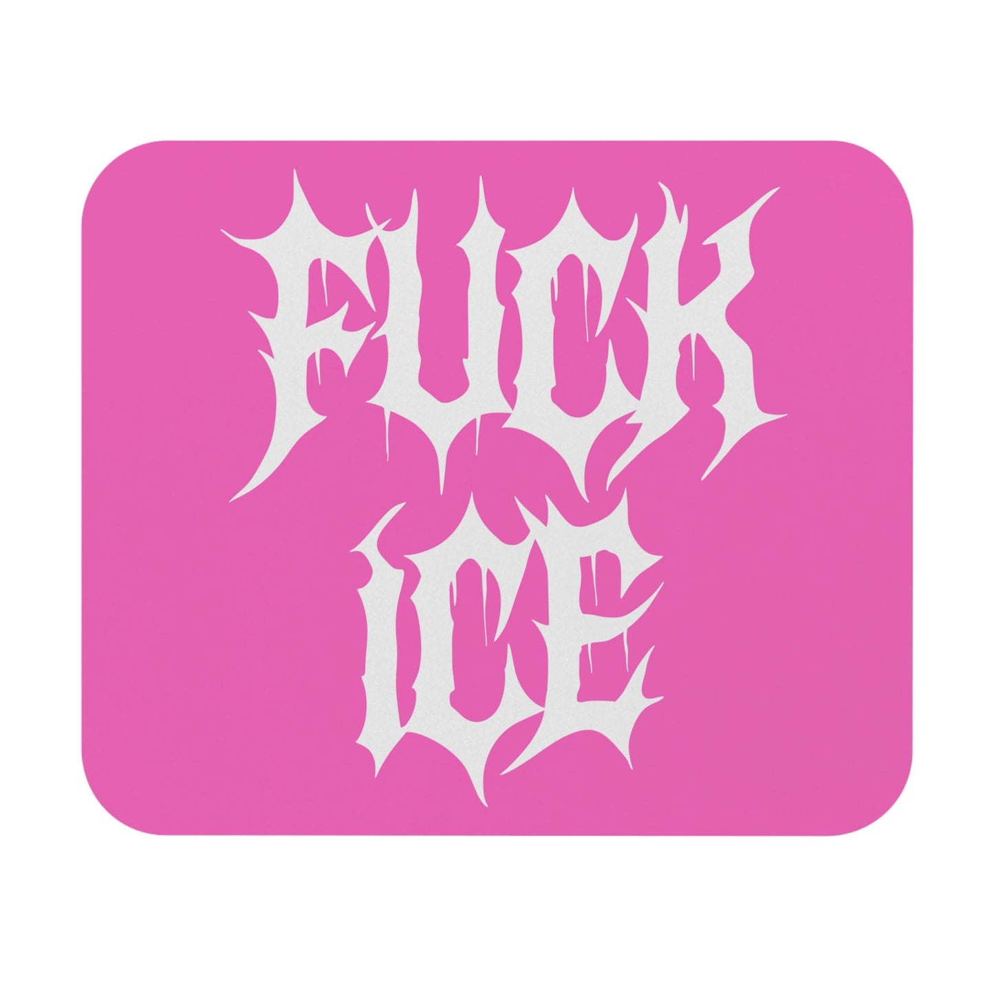 Pink F*ck ICE Mouse Pad, FDT Desk Accessory, Progressive Political Gift, Protest Office Decor, Activist Metalcore Y2K Gothic Desk Mat