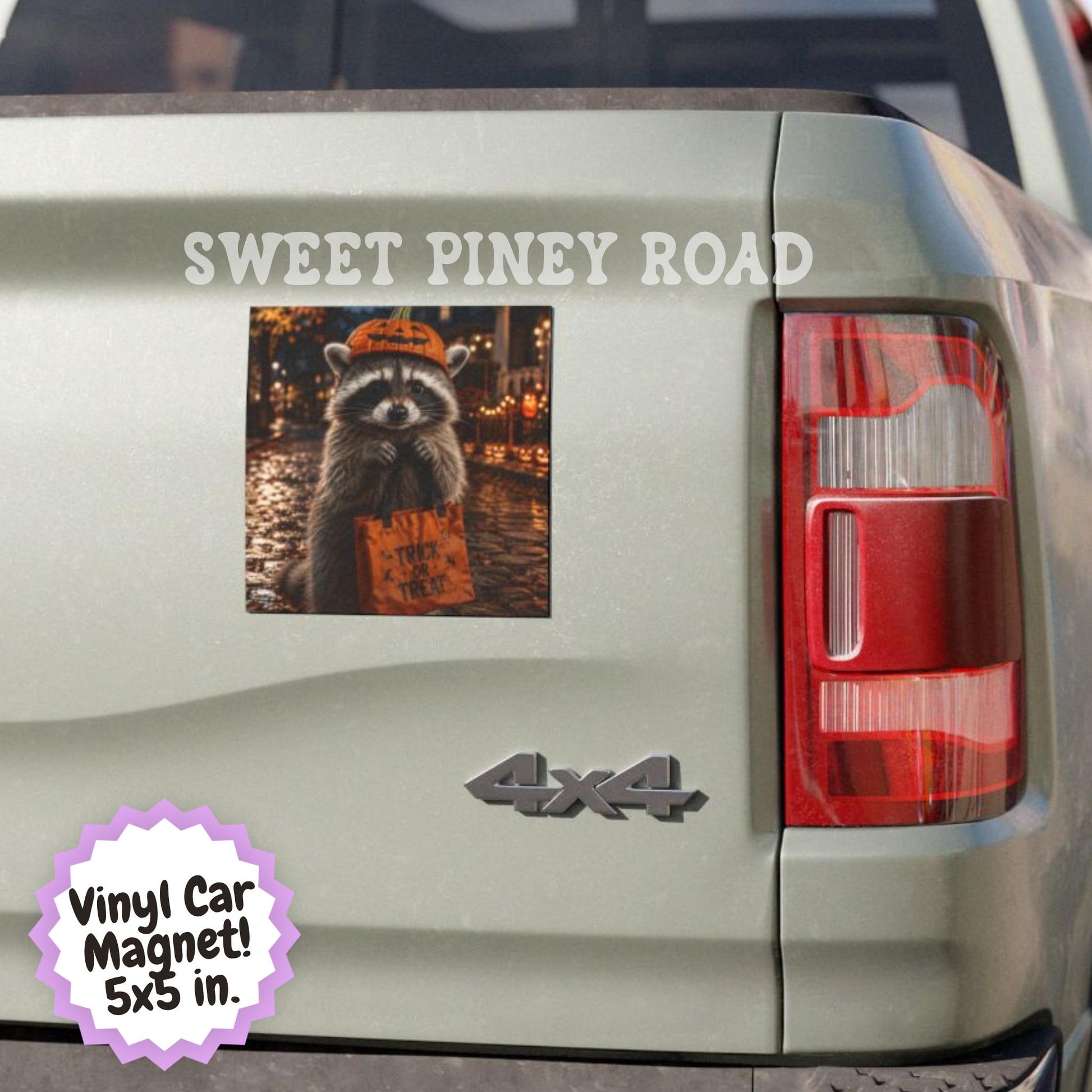Halloween Raccoon Car Magnet, Trick or Treat Raccoon Magnet, Cute Spooky Animal Decor, Fall Festival Gift, Raccoon Lover Accessory