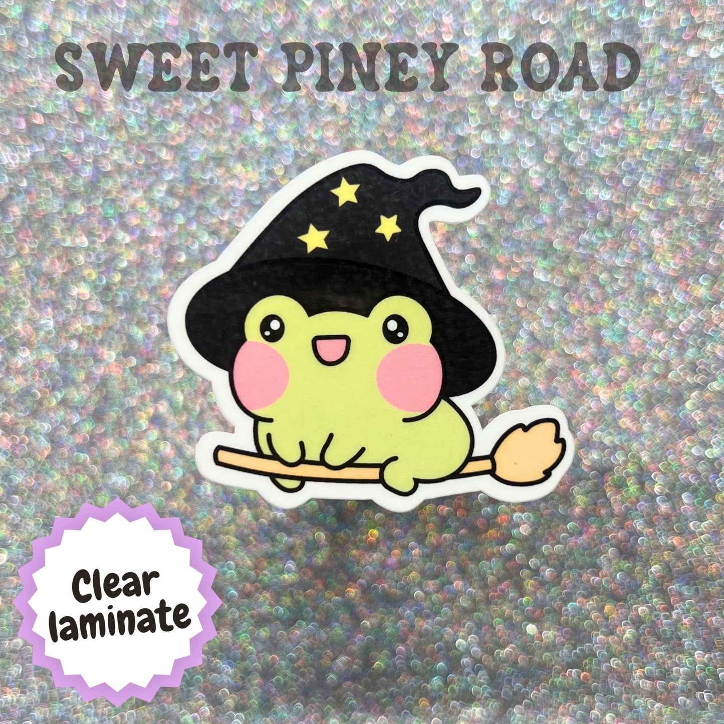 Witch Toad Sticker, Cute Halloween Frog Decal, Kawaii Witchy Sticker, Magical Cottagecore Art, Spooky Season Gift