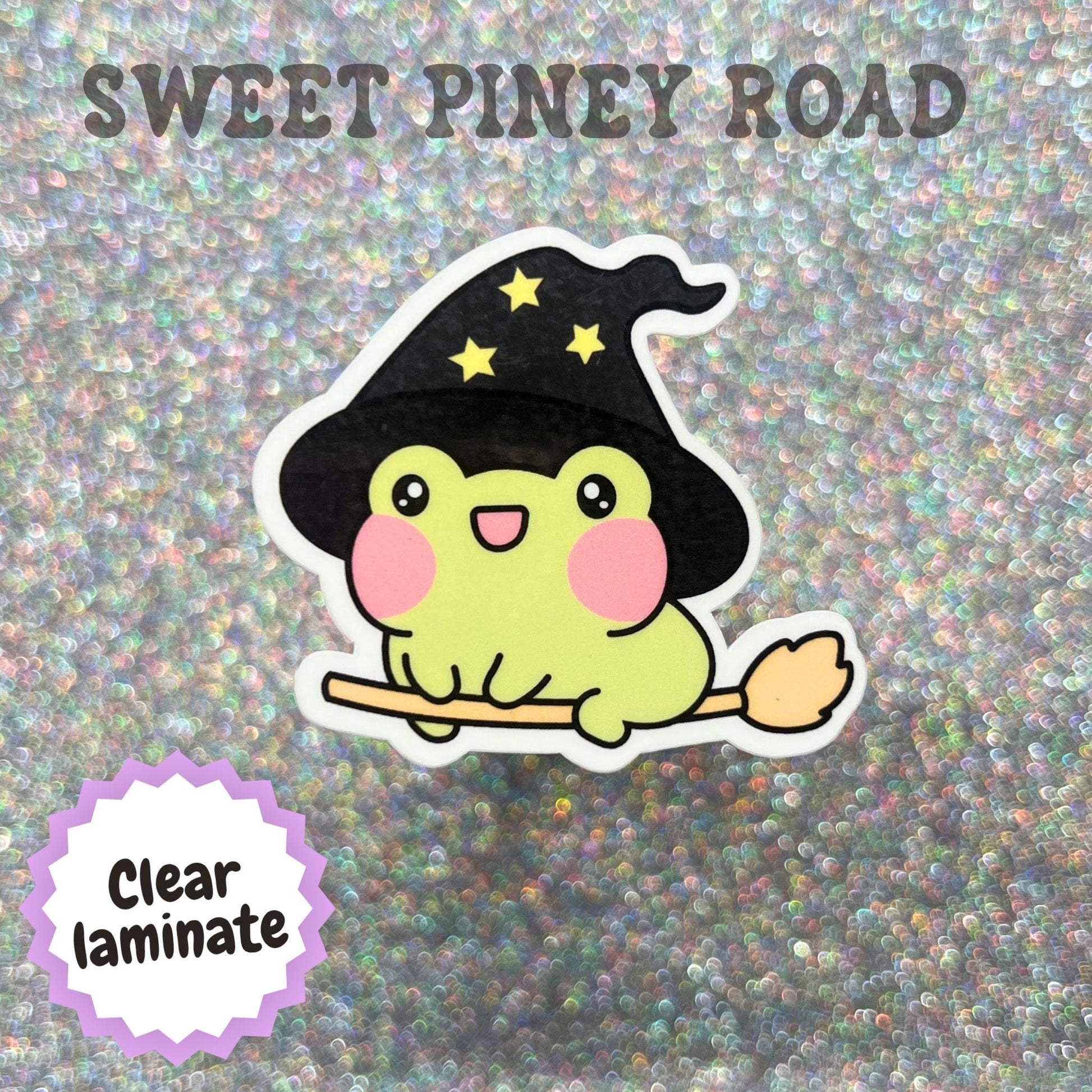 Witch Toad Sticker, Cute Halloween Frog Decal, Kawaii Witchy Sticker, Magical Cottagecore Art, Spooky Season Gift