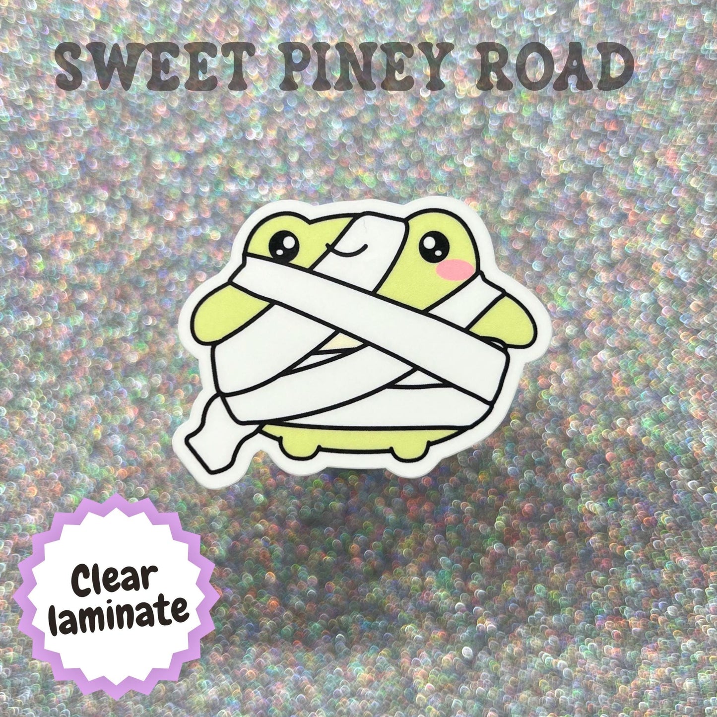 Mummy Toad Sticker, Cute Halloween Frog Decal, Kawaii Spooky Season Sticker, Ghostly Toad Art, Whimsical Fall Gift