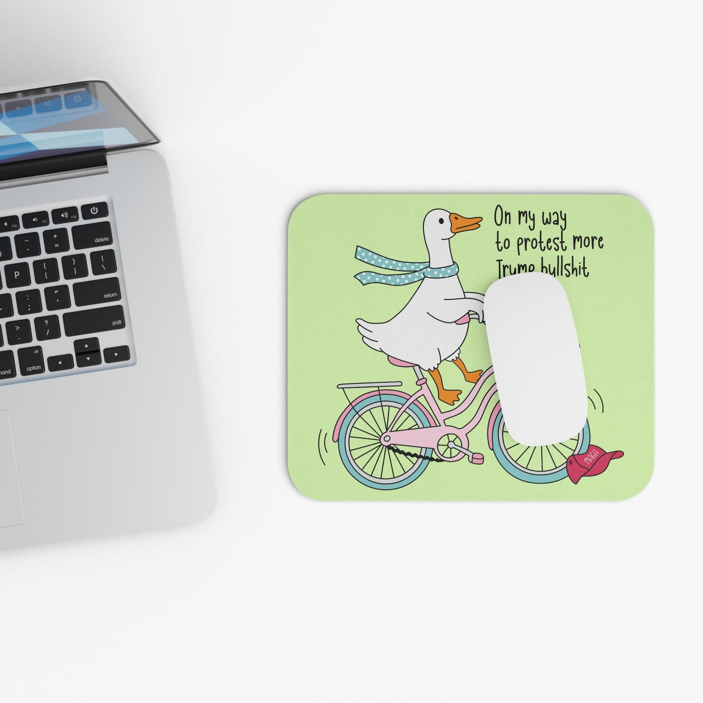 FDT Goose Mouse Pad, Anti Trump Desk Accessory, Anti MAGA Office Decor, Funny Political Goose Mousepad, Liberal Protest Workspace Gift