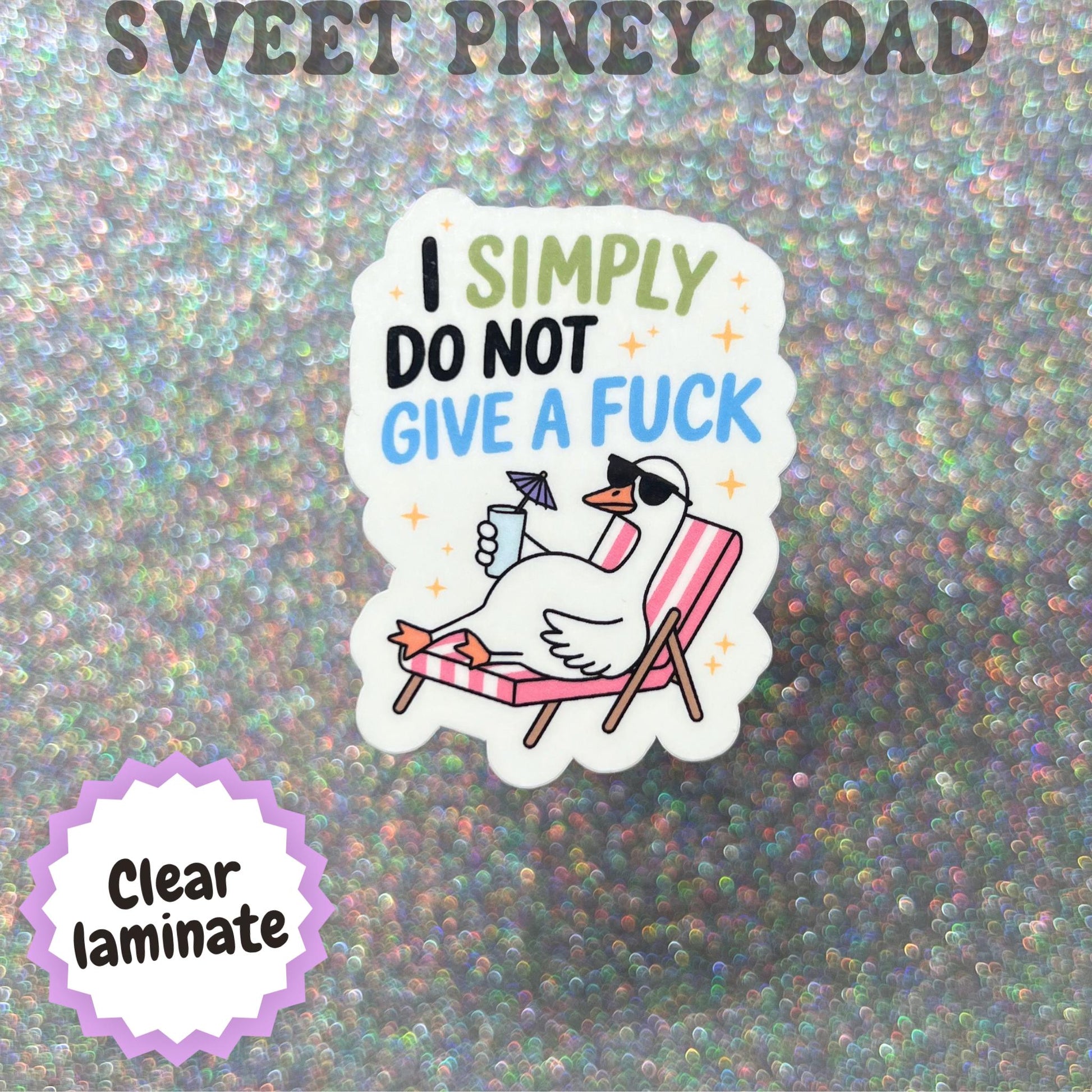 I Simply Do Not Give A F*ck Goose Sticker, Funny Goose Gift, Sarcastic Bird Humor, Burnt Out Office Worker, Introvert Mood Sticker