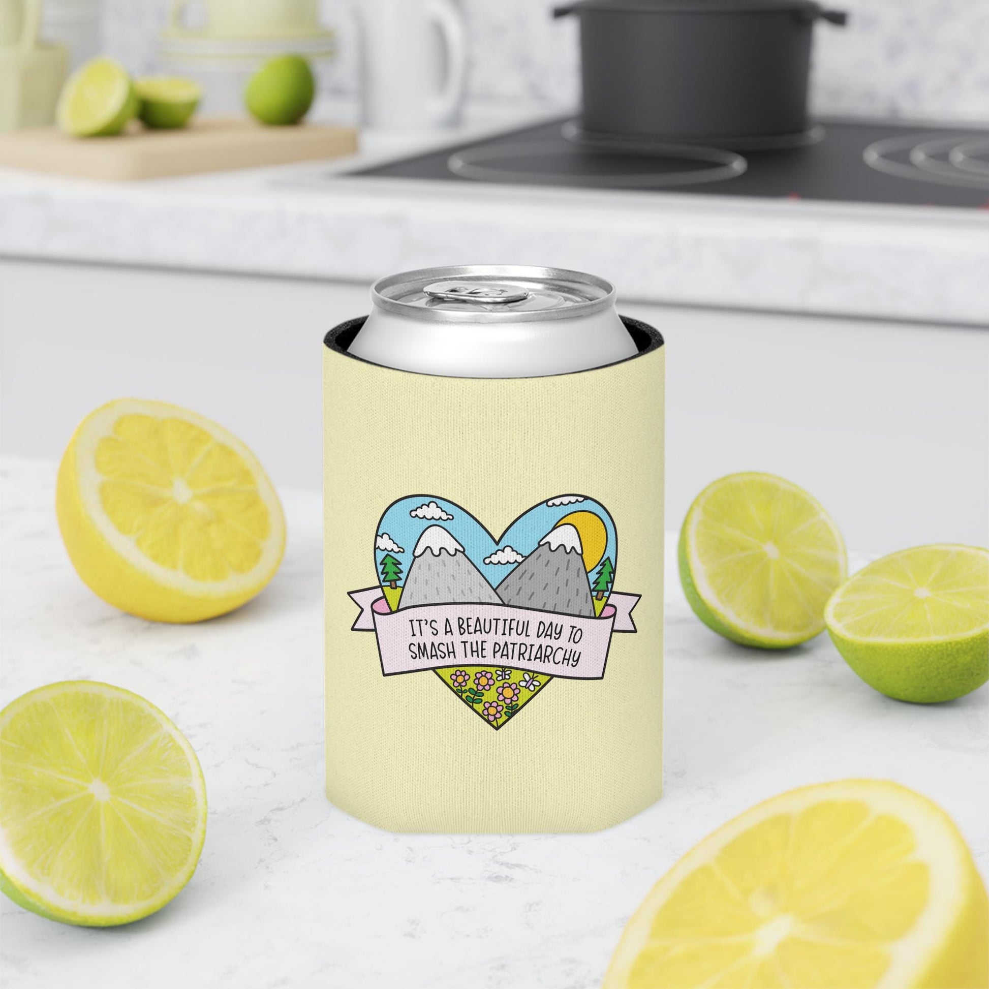 Beautiful Day to Smash the Patriarchy Can Cooler, Cute Feminist Cup Sleeve, Political FDT Gift for Women