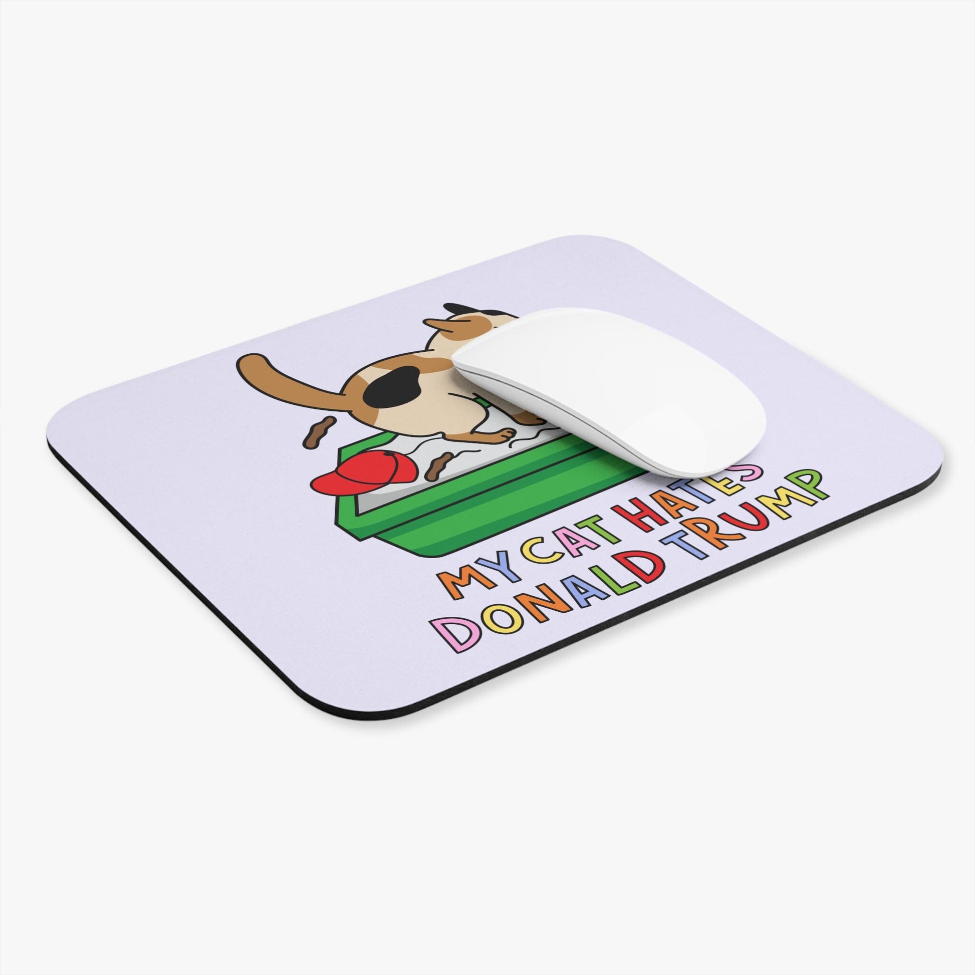 Funny My Cat Hates Donald Trump Mouse Pad, Hilarious FDT Office Decor