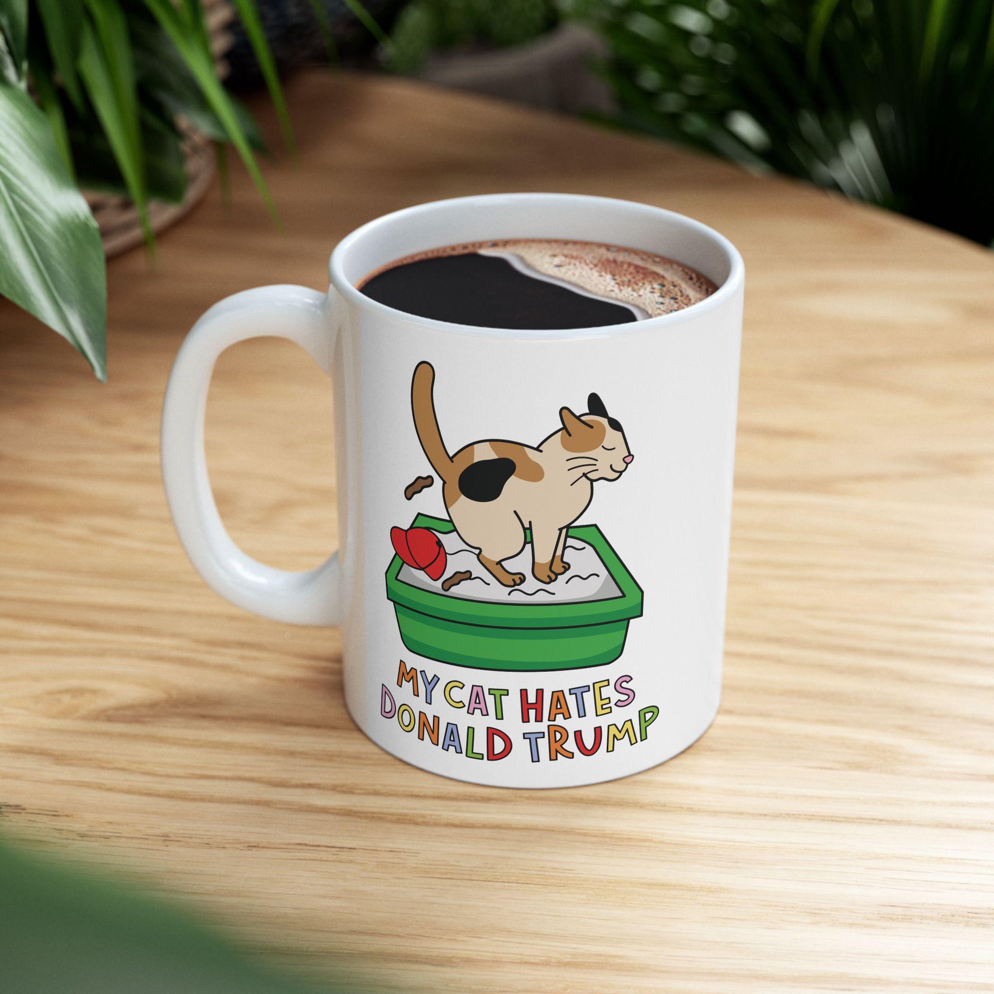 My Cat Hates Donald Trump Mug, Anti-Trump FDT Coffee Cup
