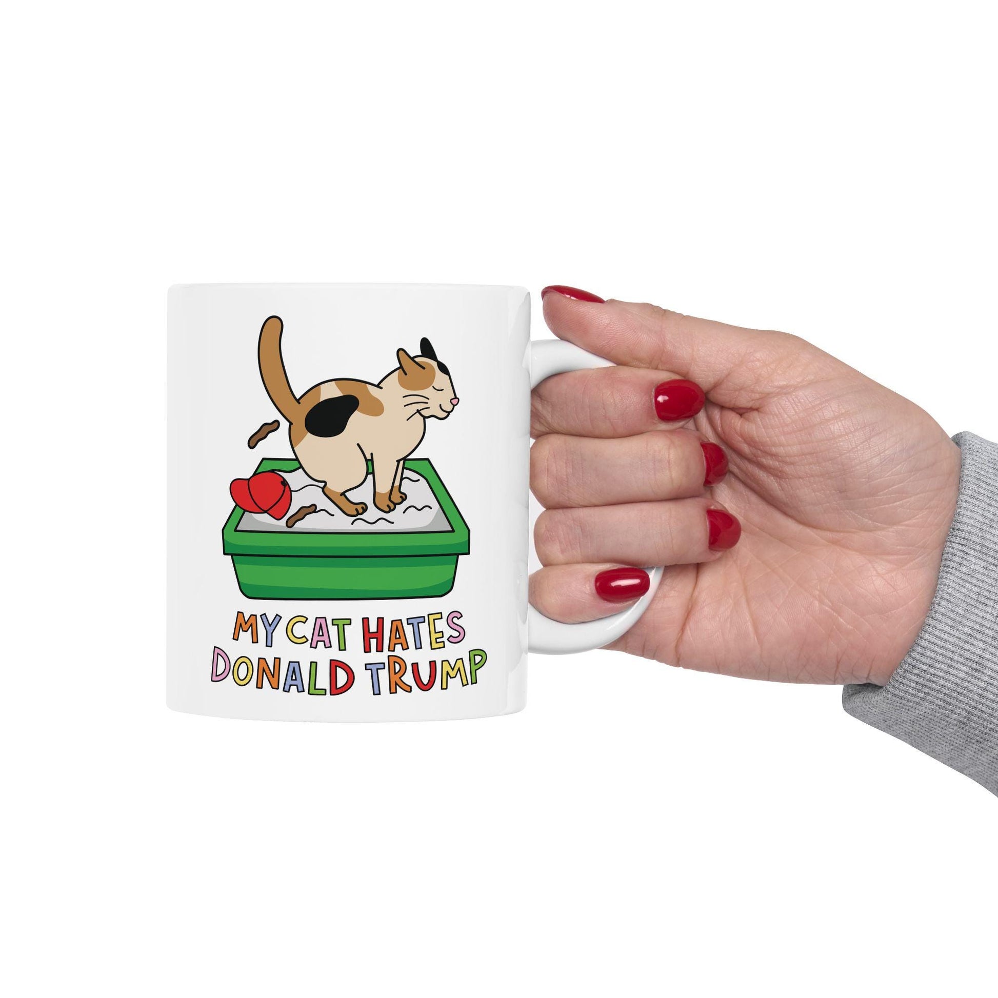 My Cat Hates Donald Trump Mug, Anti-Trump FDT Coffee Cup