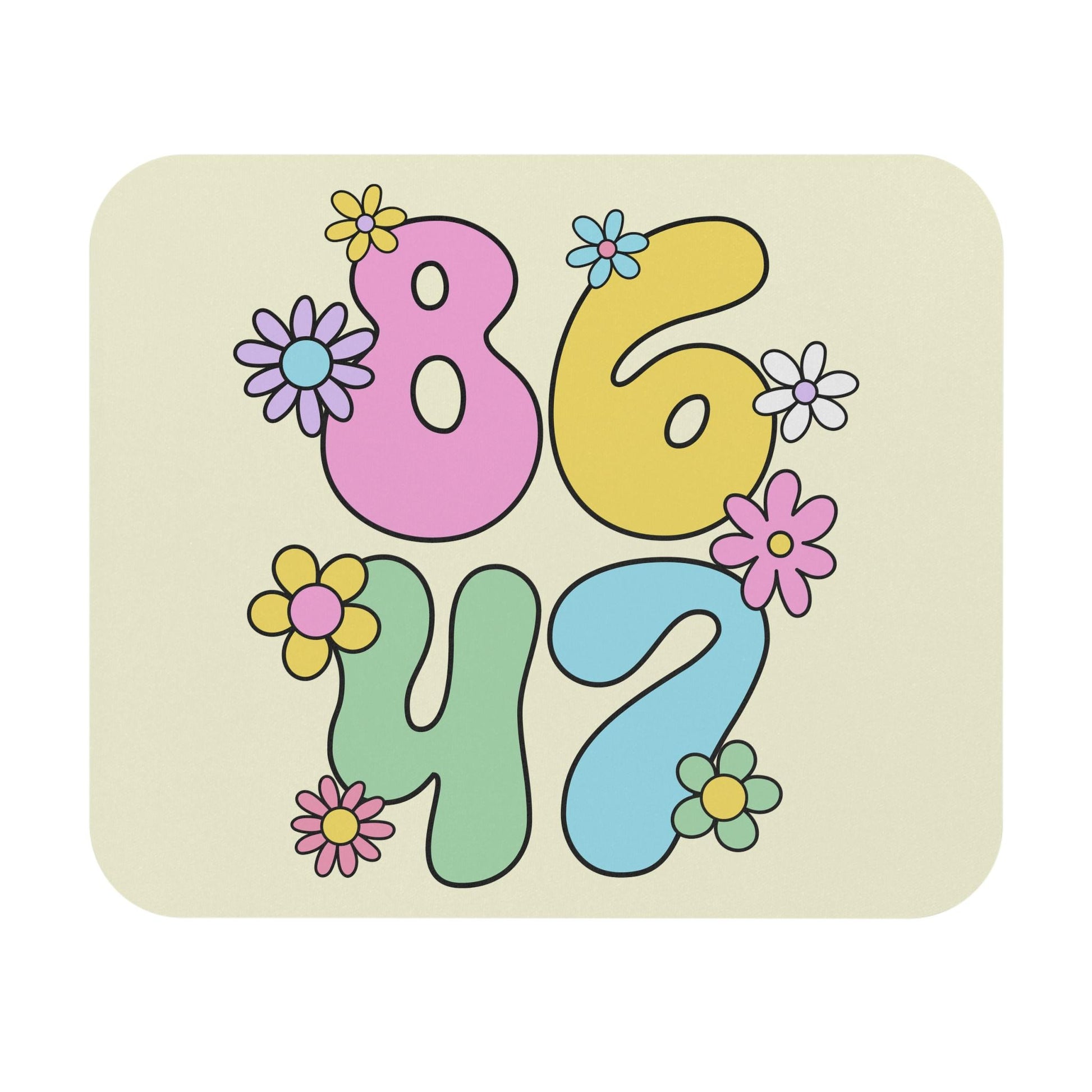 Retro 8647 Mouse Pad, Pastel Flowers Anti Trump FDT Gift For Her