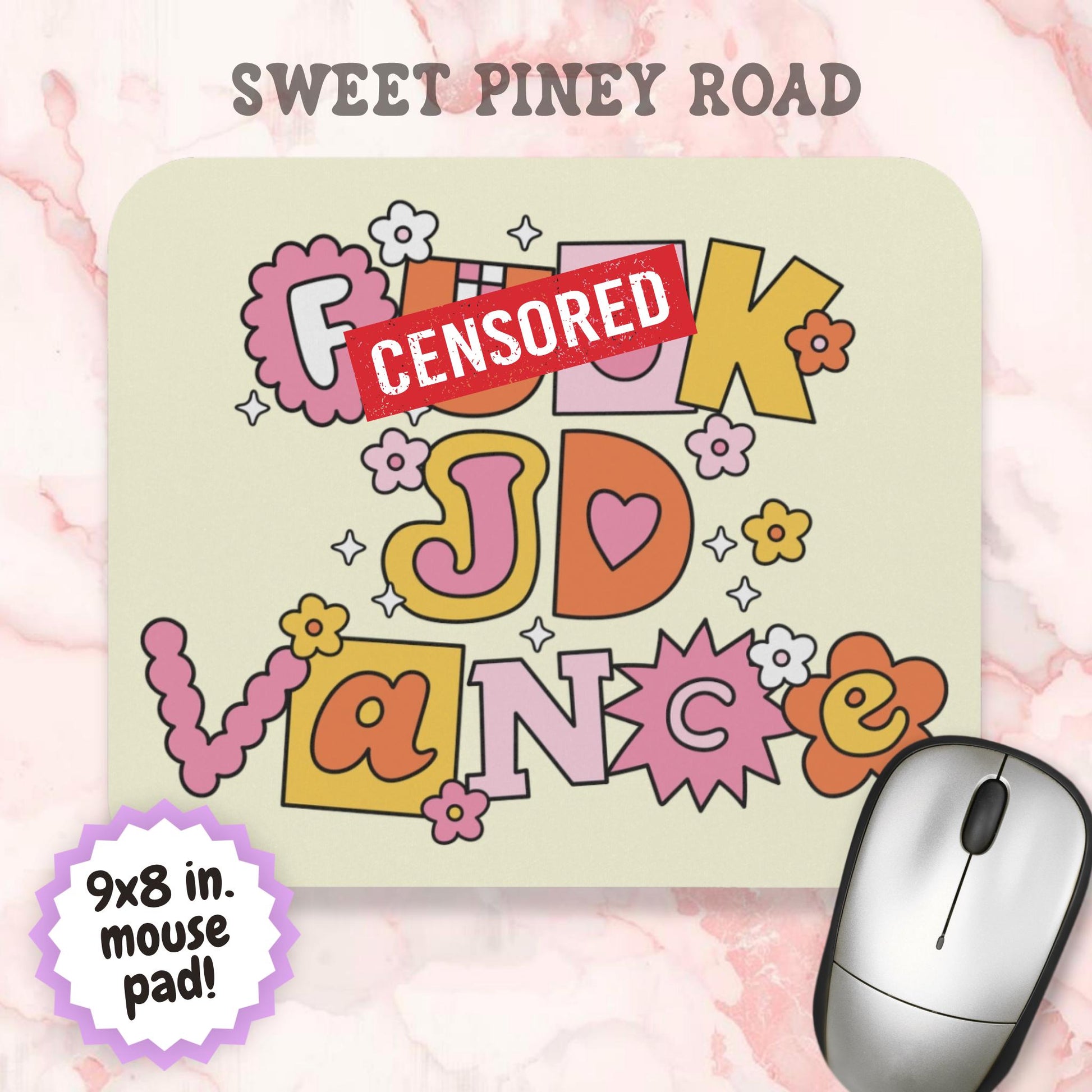 F*ck JD Vance Mouse Pad, Hilarious FDT Anti-Trump Office Humor, Coworker Gag Gift