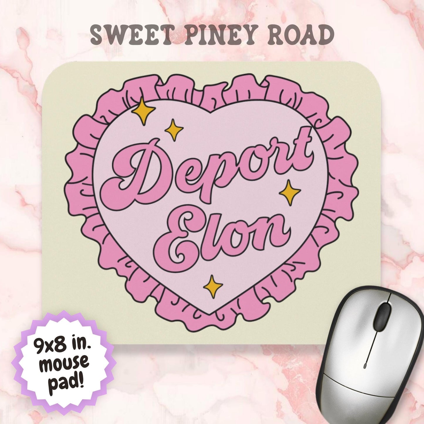Funny Deport Elon Mouse Pad, Snarky Anti-MAGA Office Decor