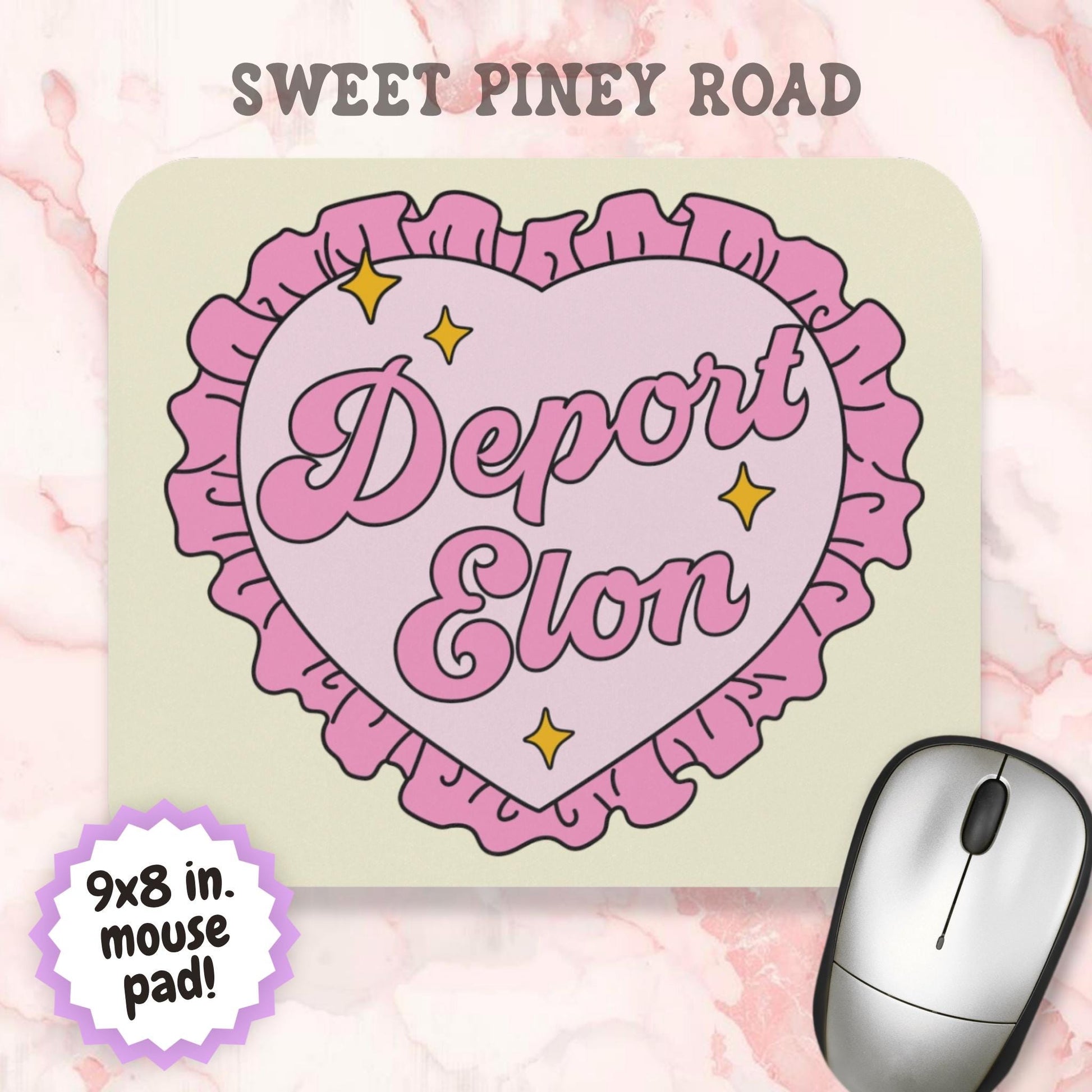 Funny Deport Elon Mouse Pad, Snarky Anti-MAGA Office Decor