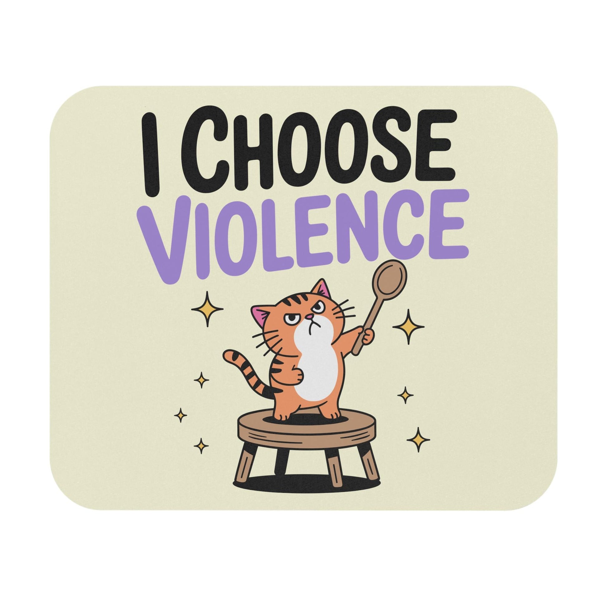 I Choose Violence Cat Mouse Pad, Hilarious Snarky Cat Lover Office Humor