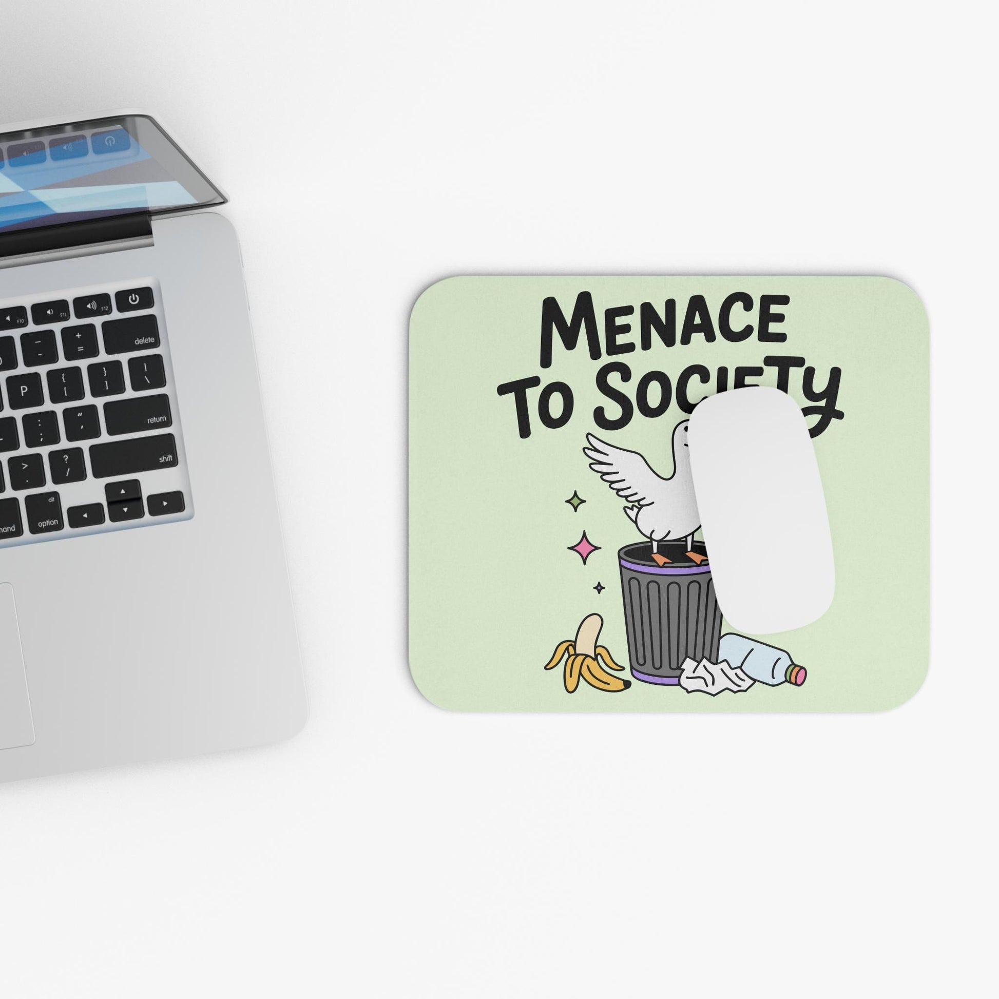 Menace to Society Goose Mouse Pad, Funny Goose Desk Accessory, Chaotic Animal Humor Gift, Silly Office Decor, Unhinged Friend Gift