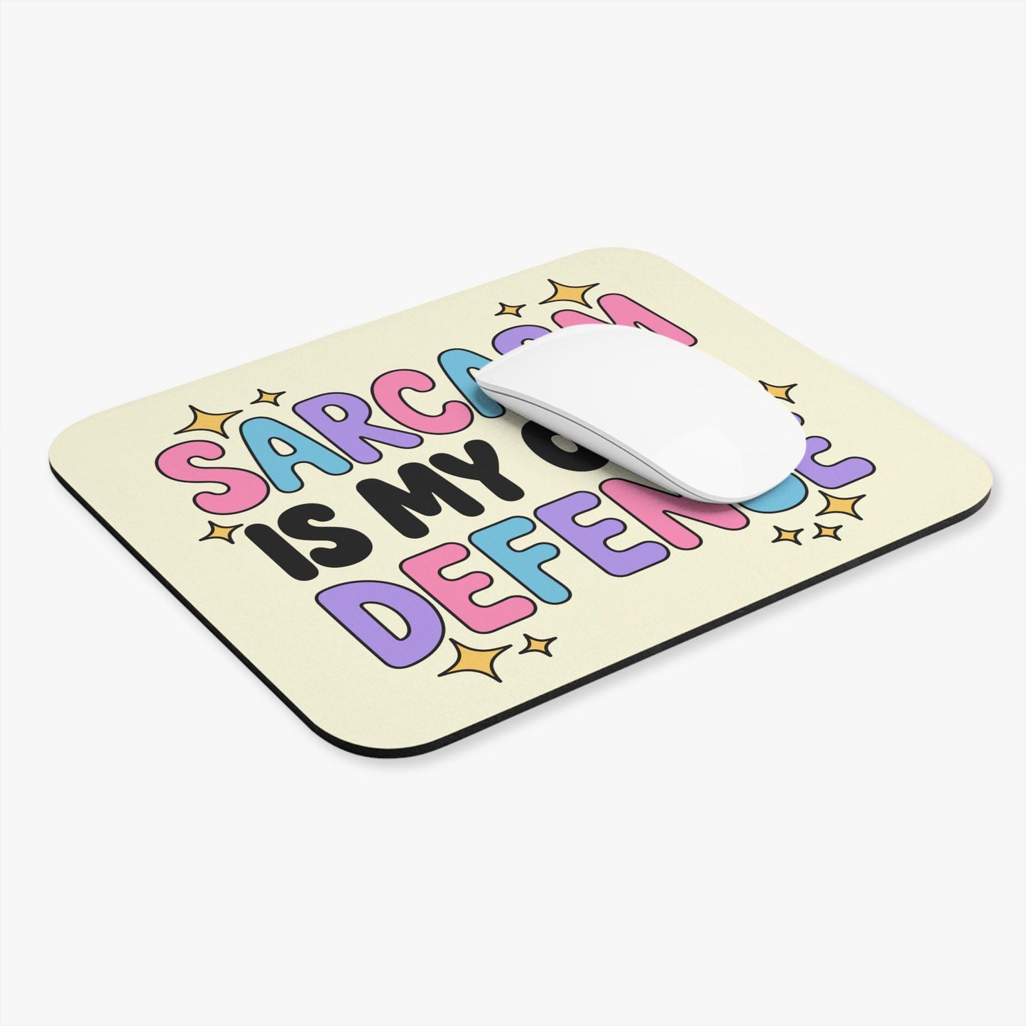 Sarcasm Is My Only Defense Mouse Pad, Funny Office Desk Accessory, Snarky Coworker Gift, Introvert Humor Decor, Work Bestie Gift