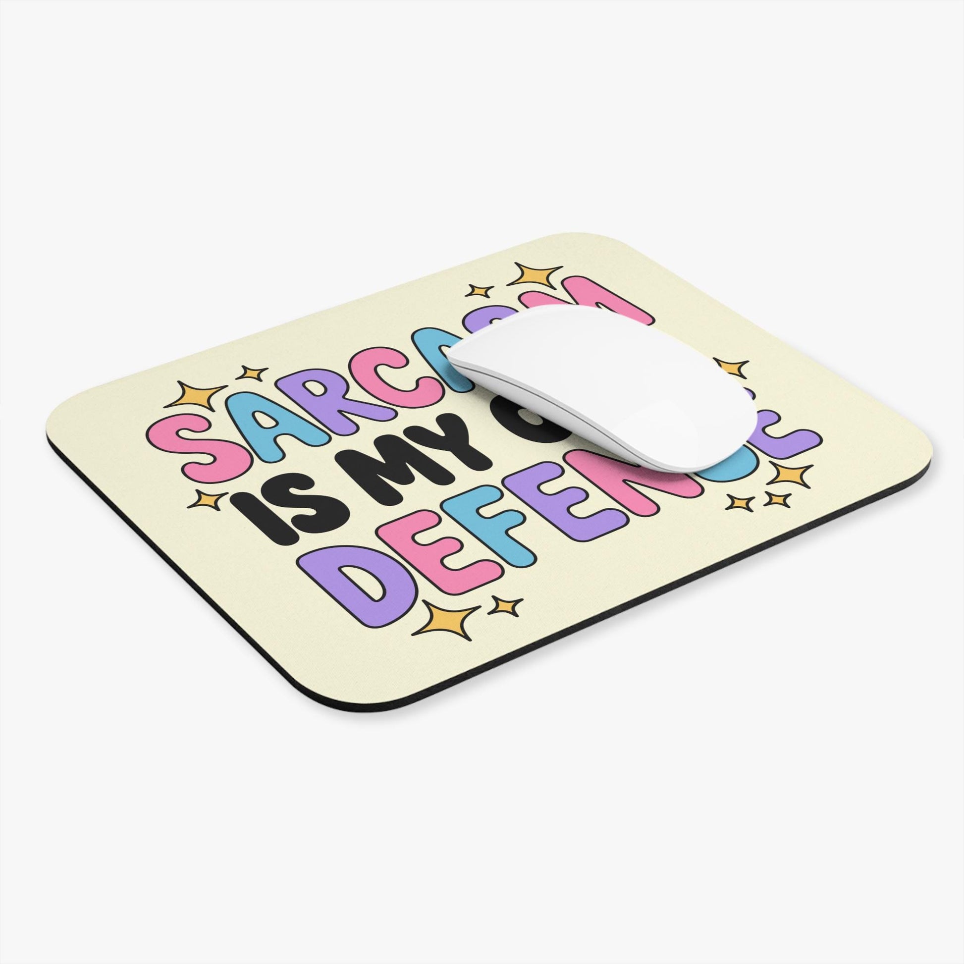 Sarcasm Is My Only Defense Mouse Pad, Funny Office Desk Accessory, Snarky Coworker Gift, Introvert Humor Decor, Work Bestie Gift