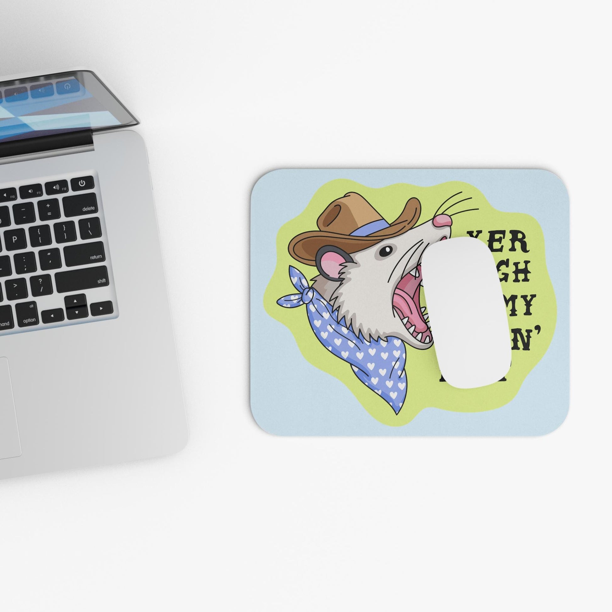 Yer High on My Bitin' List Mouse Pad, Funny Possum Desk Accessory, Southern Humor Gift, Country Humor Decor, Trash Animal Gift