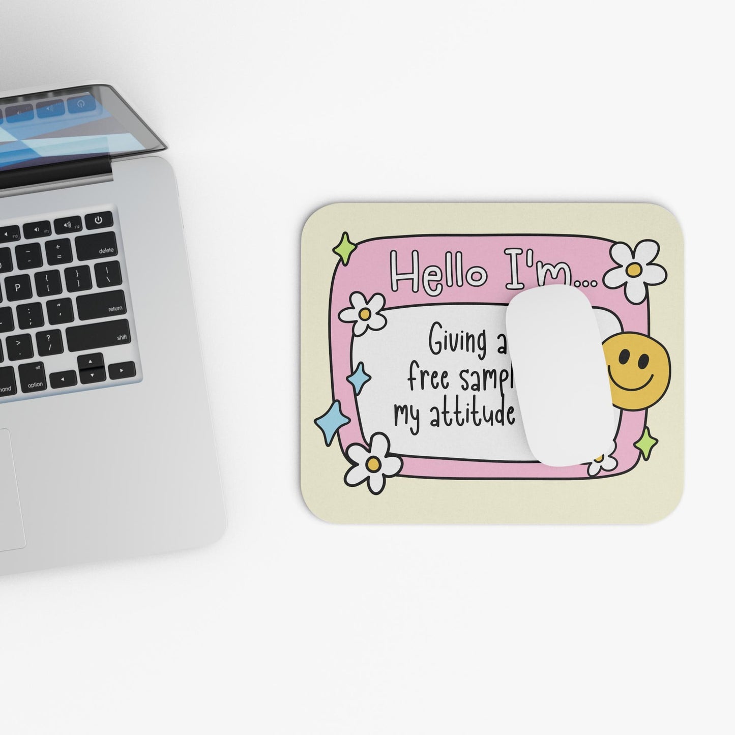 Giving Away Free Samples of My Attitude Today Mouse Pad, Funny Office Desk Accessory, Sarcastic Coworker Gift, Snarky Work Humor