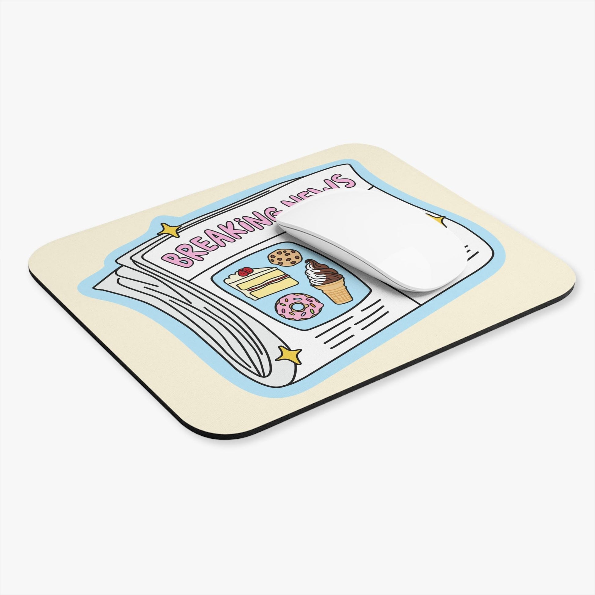 Functioning on Sarcasm and Sweet Treats Mouse Pad, Funny Office Desk Accessory, Dessert Lover Gift, Coworker Humor Decor