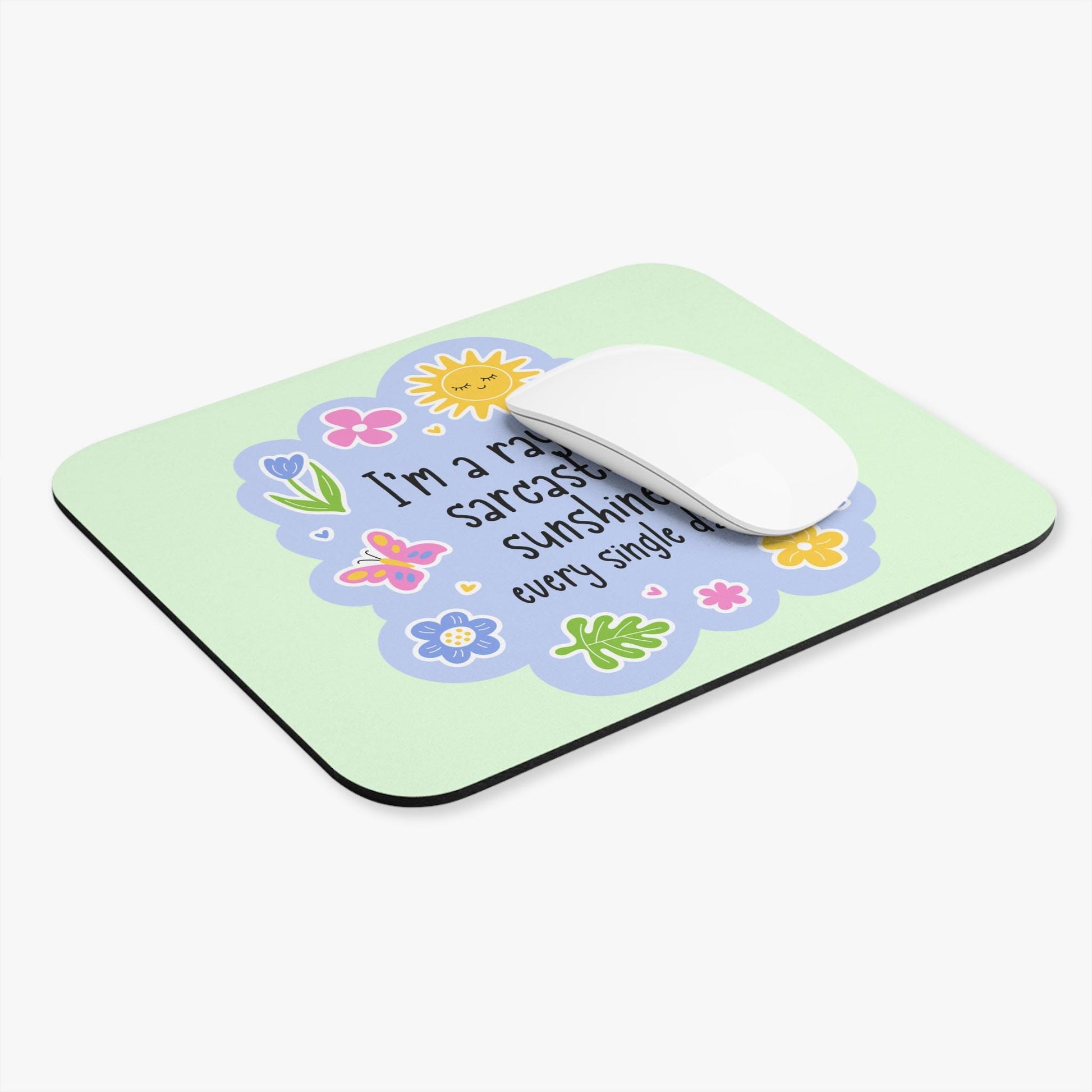 Ray of Sarcastic Sunshine Mouse Pad, Funny Positive Desk Accessory, Cute Sarcasm Gift, Office Humor Decor for Coworkers