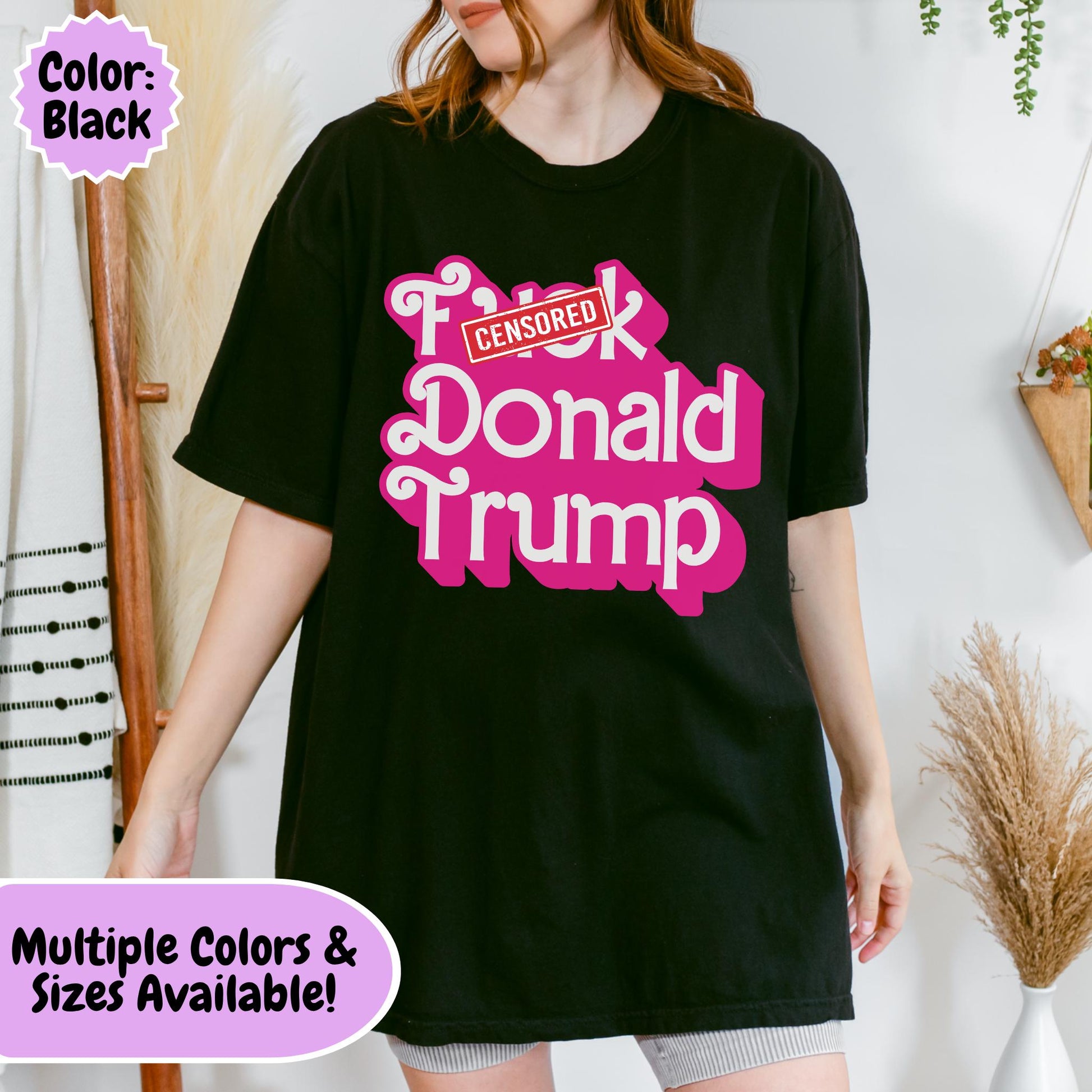 F*ck Donald Trump Shirt, Funny Anti Trump Political Humor Tee, FDT Anti MAGA Graphic T-Shirt, Girly Y2k Aesthetic