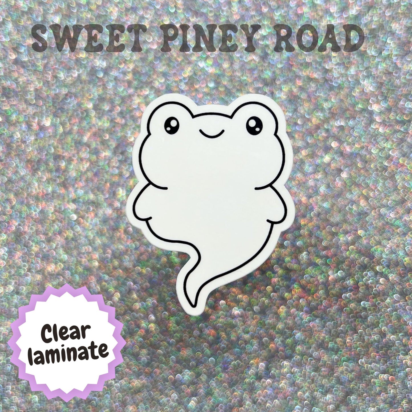 Cute Ghost Toad Sticker, Kawaii Halloween Ghost Decal, Spooky Cute Frog Spirit, Whimsical Fall Sticker, Cottagecore Gift