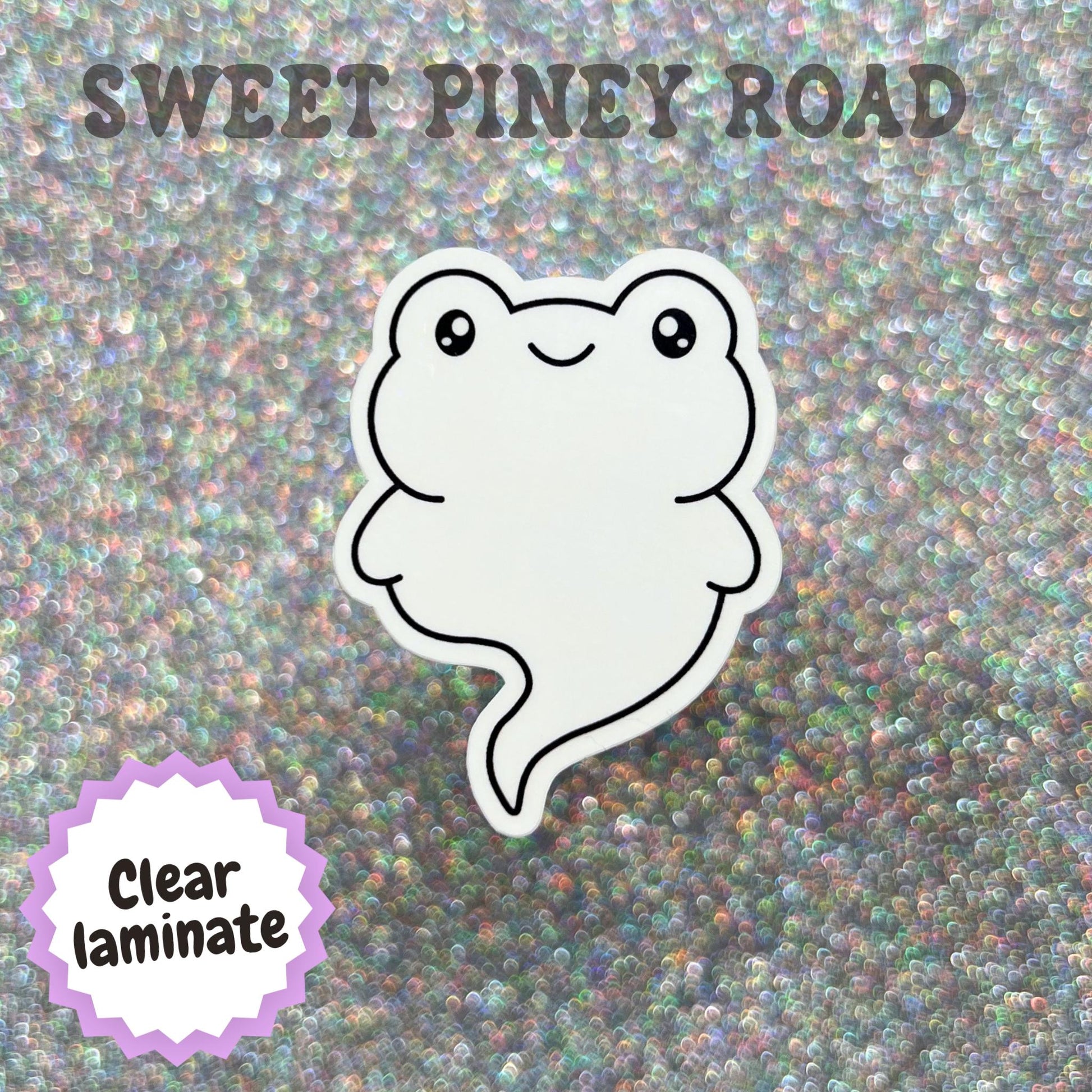 Cute Ghost Toad Sticker, Kawaii Halloween Ghost Decal, Spooky Cute Frog Spirit, Whimsical Fall Sticker, Cottagecore Gift