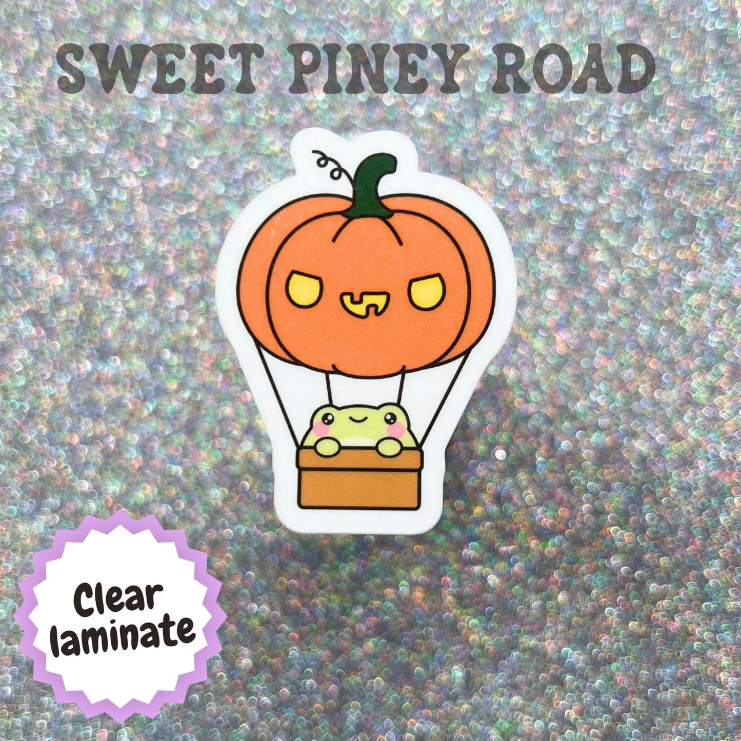 Toad Pumpkin Hot Air Balloon Sticker, Cute Halloween Frog Decal, Kawaii Fall Sticker, Whimsical Autumn Art, Cottagecore Gift