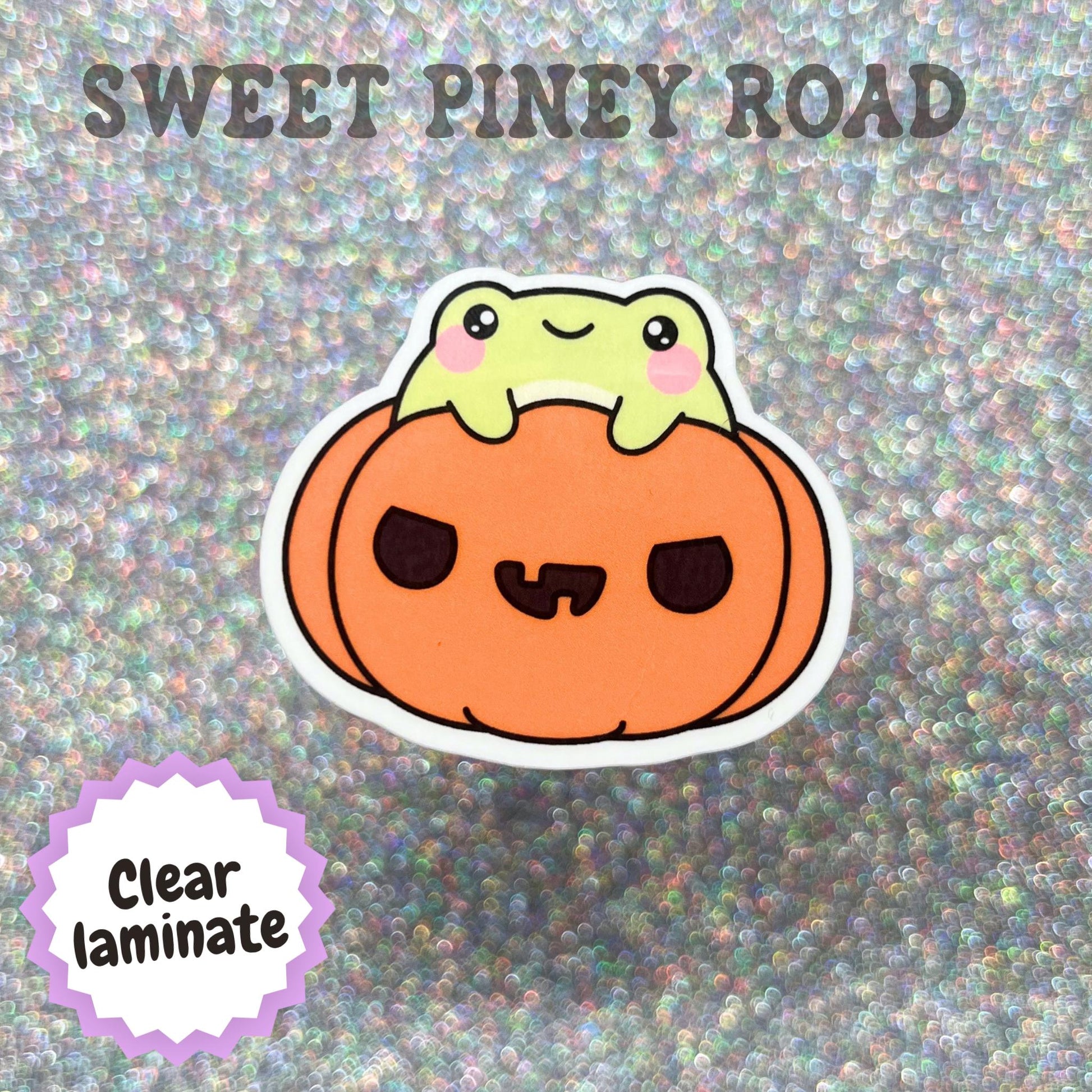 Pumpkin Toad Sticker, Cute Halloween Frog Decal, Kawaii Spooky Season Sticker, Fall Frog Art, Pumpkin Patch Gift