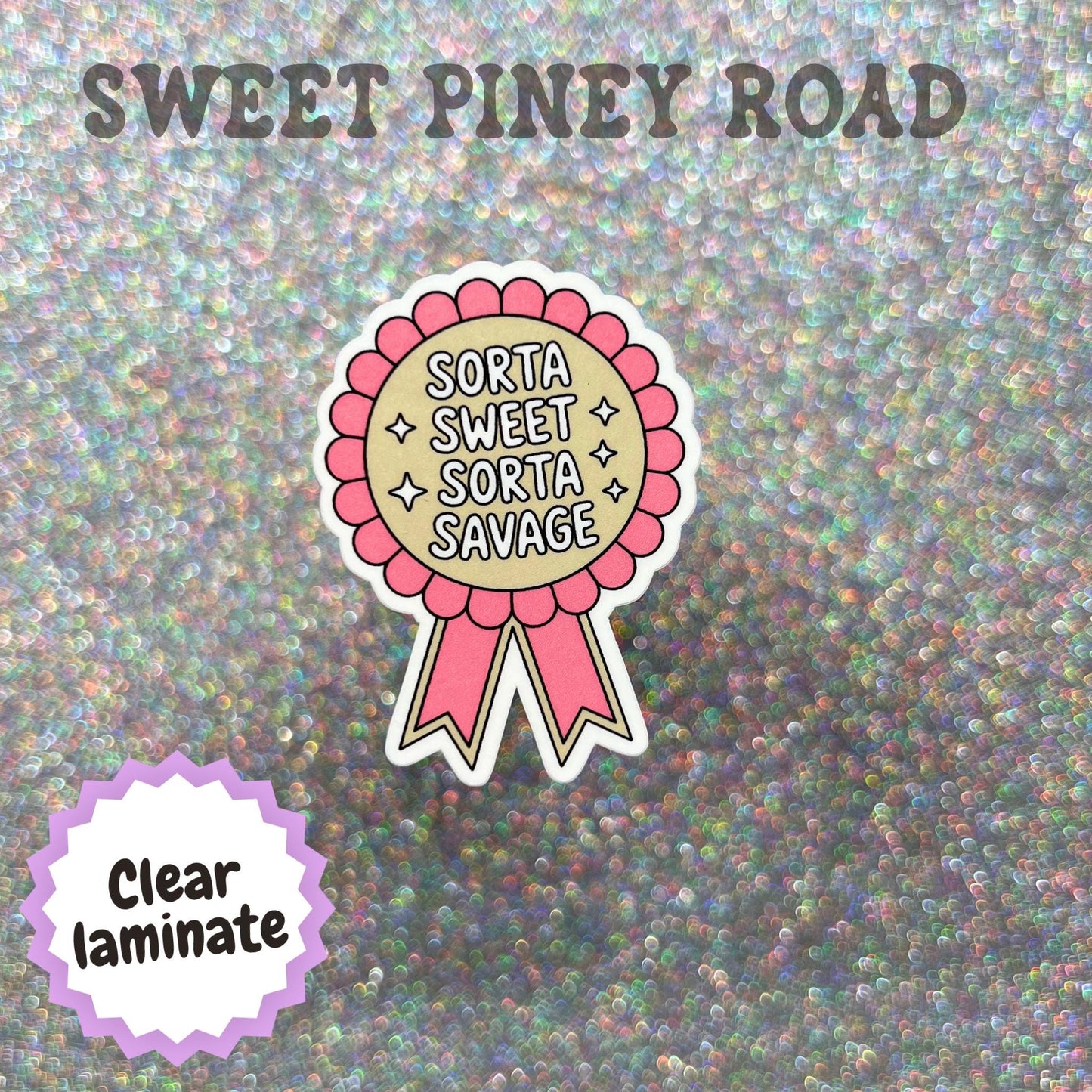 Sorta Sweet Sorta Savage Sticker, Funny Attitude Sticker, Cute Sarcastic Decal, Pink Coquette Humor Gift, Sassy Quote Sticker